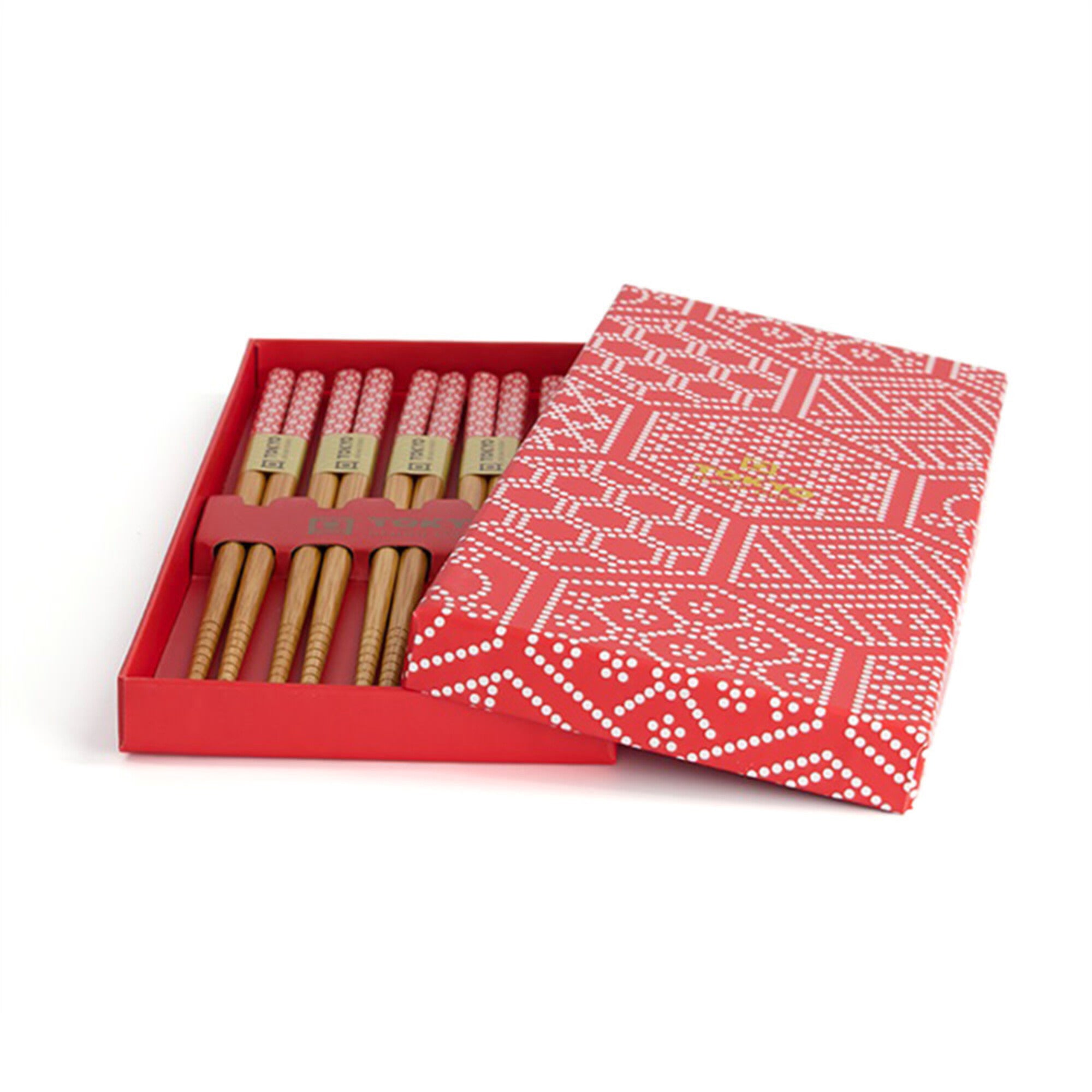 Chopstick Giftset/5 Red Multi Pattern