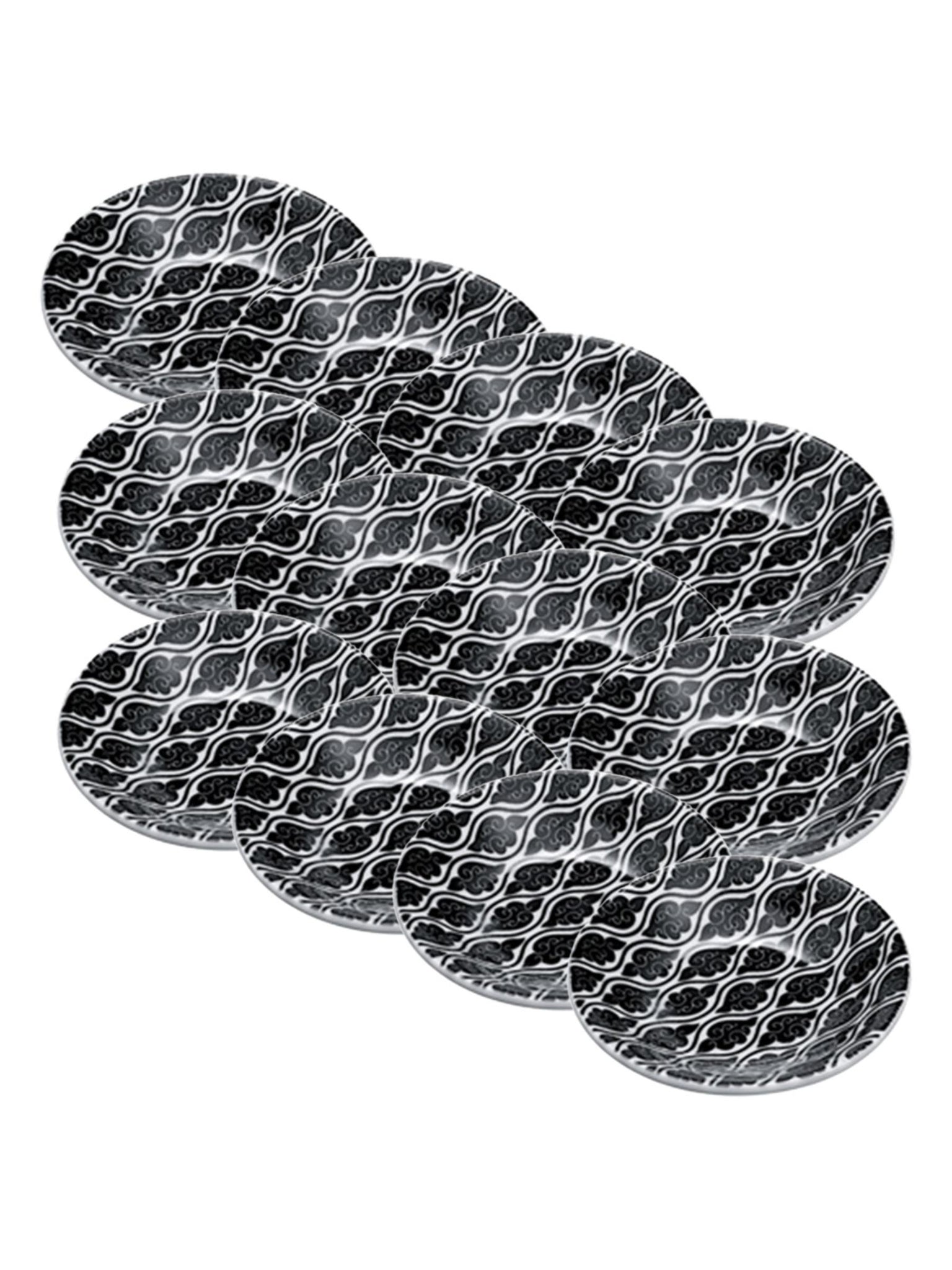 Piatto per soia Nippon Black in Porcellana Nero/Bianco Set da 12
