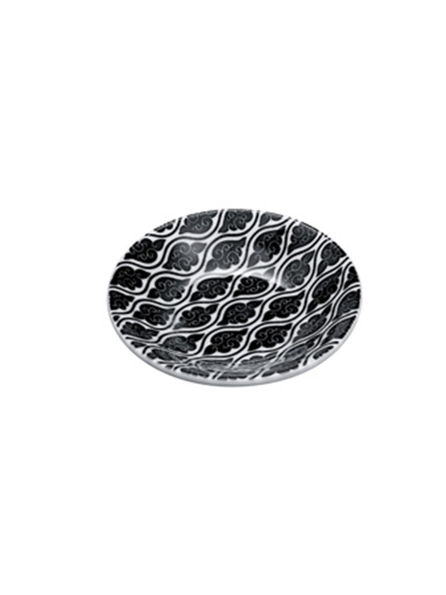 Piatto per soia Nippon Black in Porcellana Nero/Bianco Set da 12