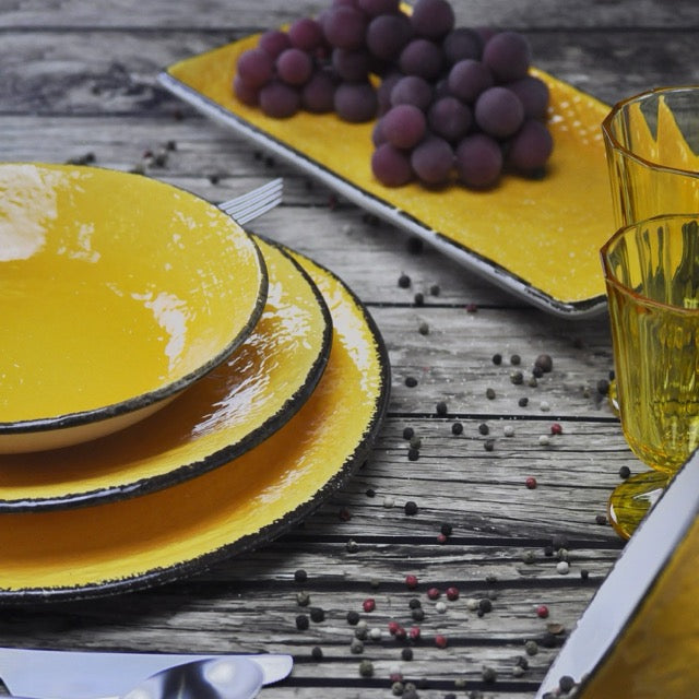 PRETA Vassoio rettangolare 32x26cm Ceramica Giallo