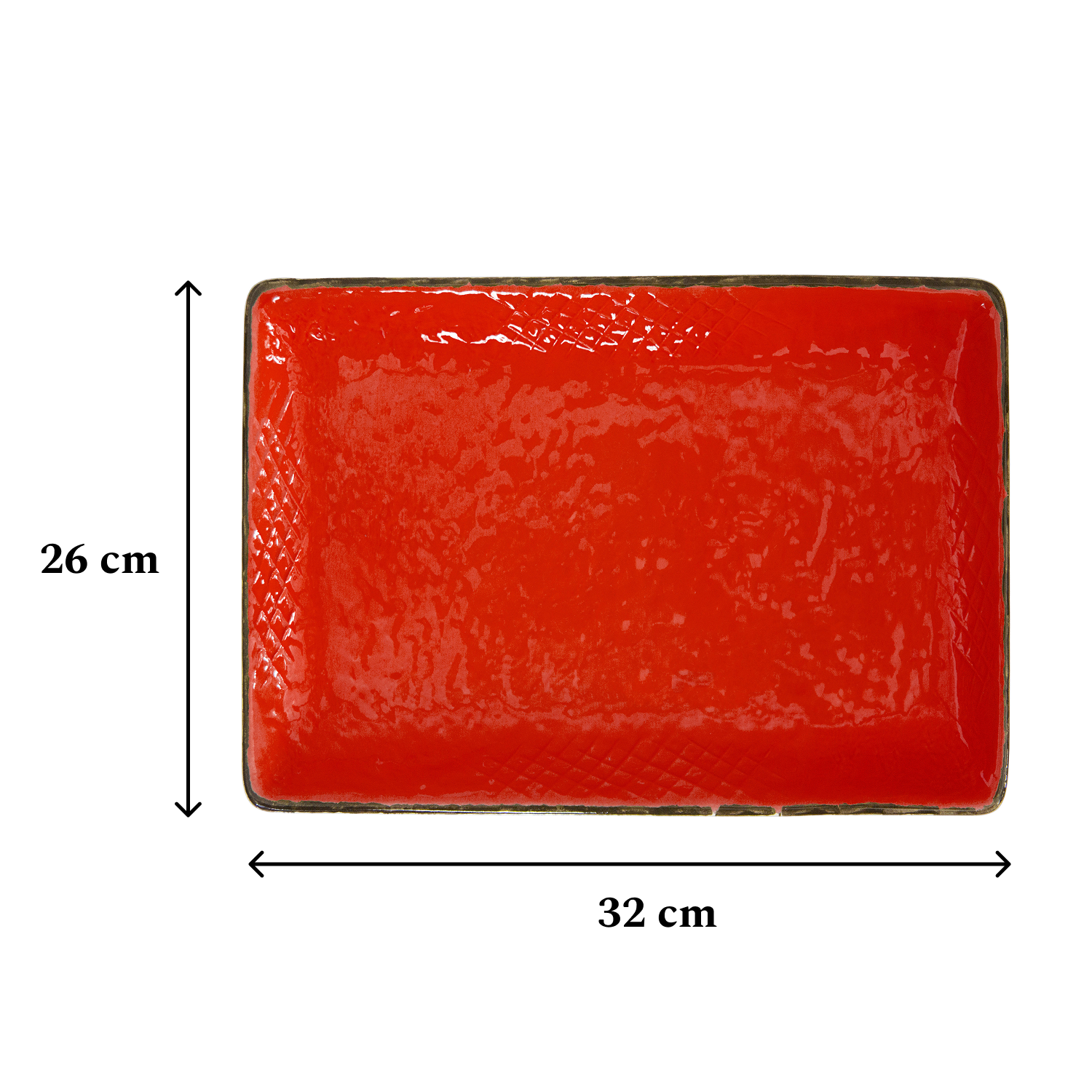 PRETA Vassoio rettangolare 32x26cm Ceramica Rosso