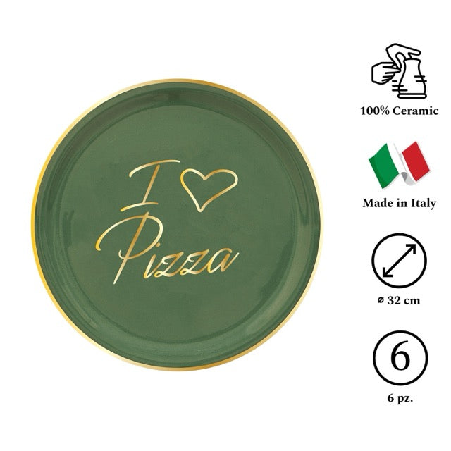 I LOVE PIZZA Piatto Pizza Verde