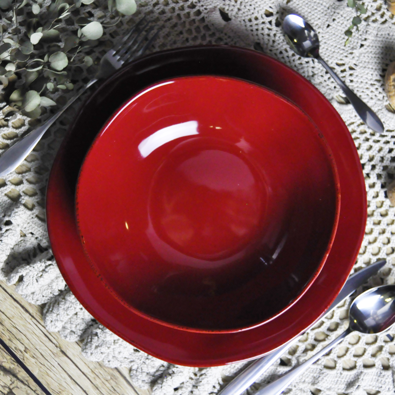 MATERIA Set 6 Piatto Frutta 23Cm Bordeaux