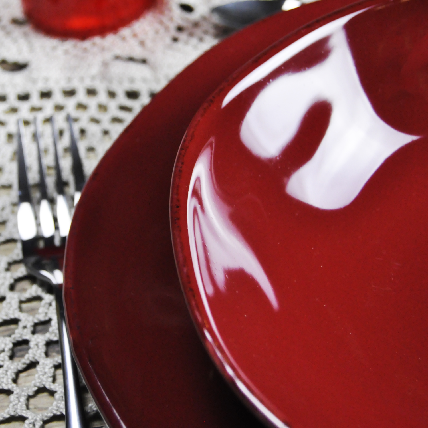 MATERIA Set 6 Piatto Frutta 23Cm Bordeaux