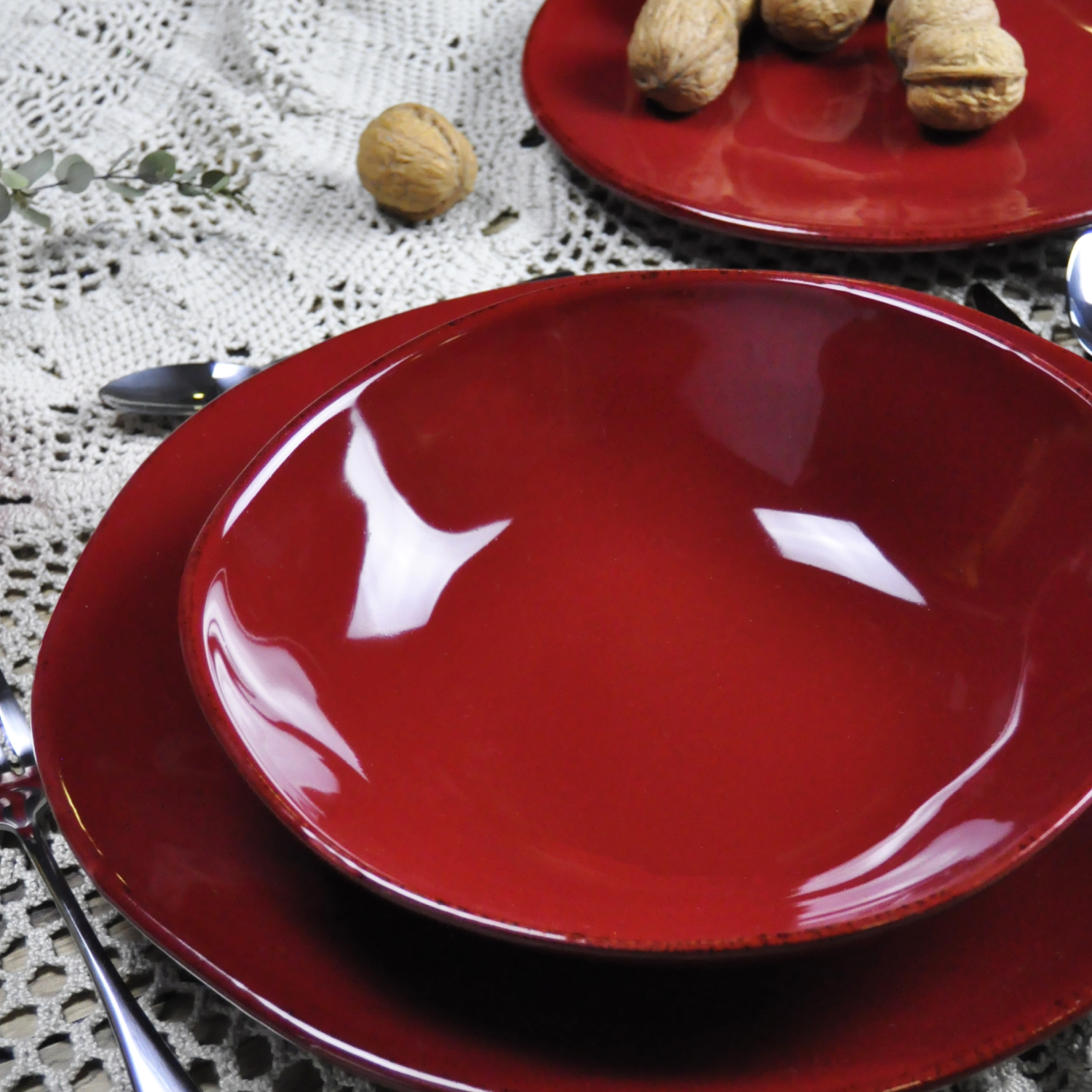 MATERIA Set 6 Piatto Frutta 23Cm Bordeaux