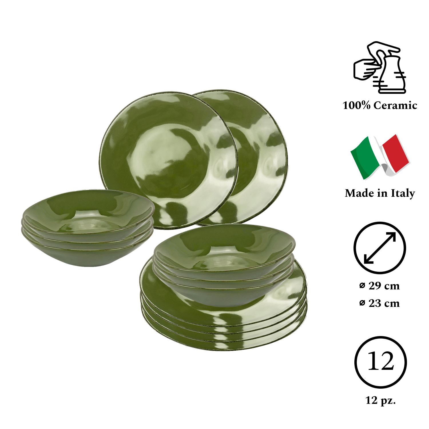 MATERIA Set Da 12 Piatti Bosco