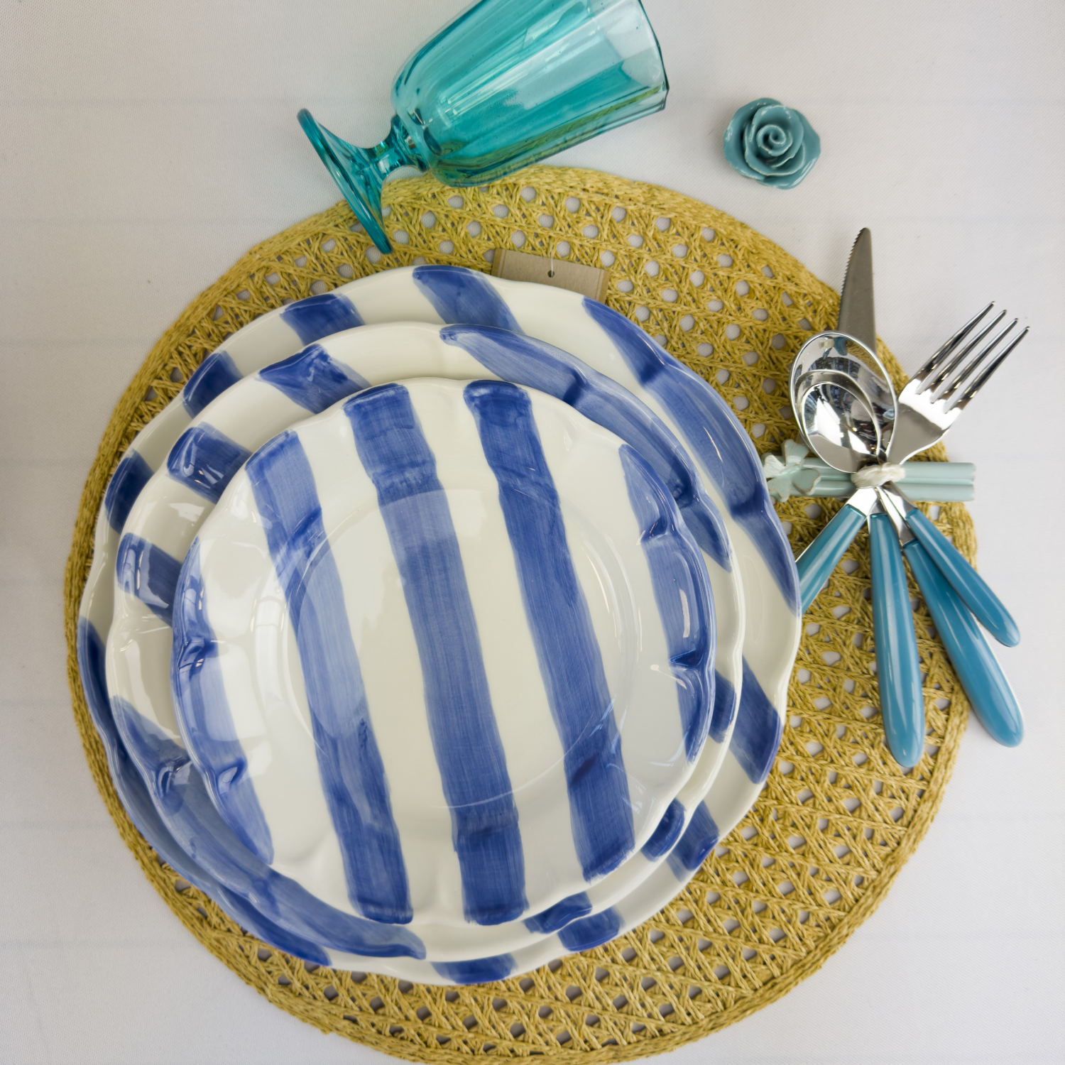 DOLCEVITA NASTRO Set 6 Piatti Frutta Blu