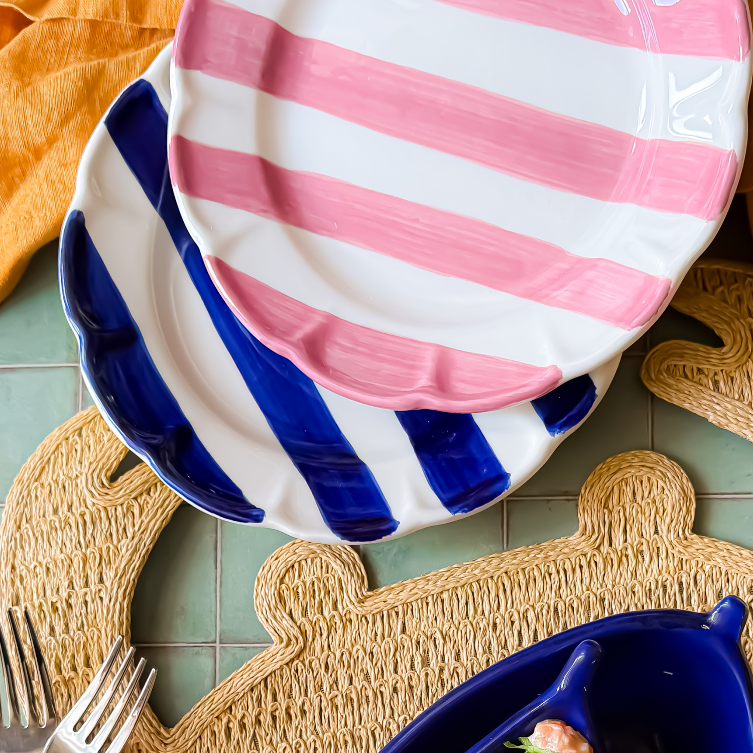 DOLCEVITA NASTRO Set 6 Piatti Frutta Blu