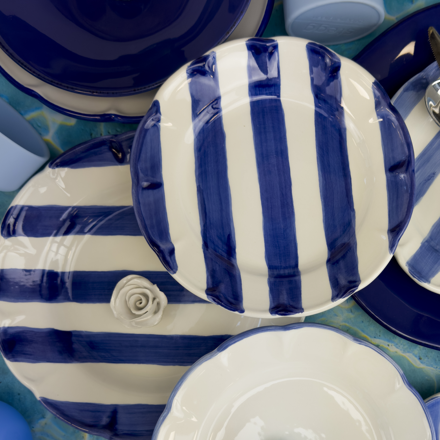 DOLCEVITA NASTRO Set 6 Piatti Frutta Blu