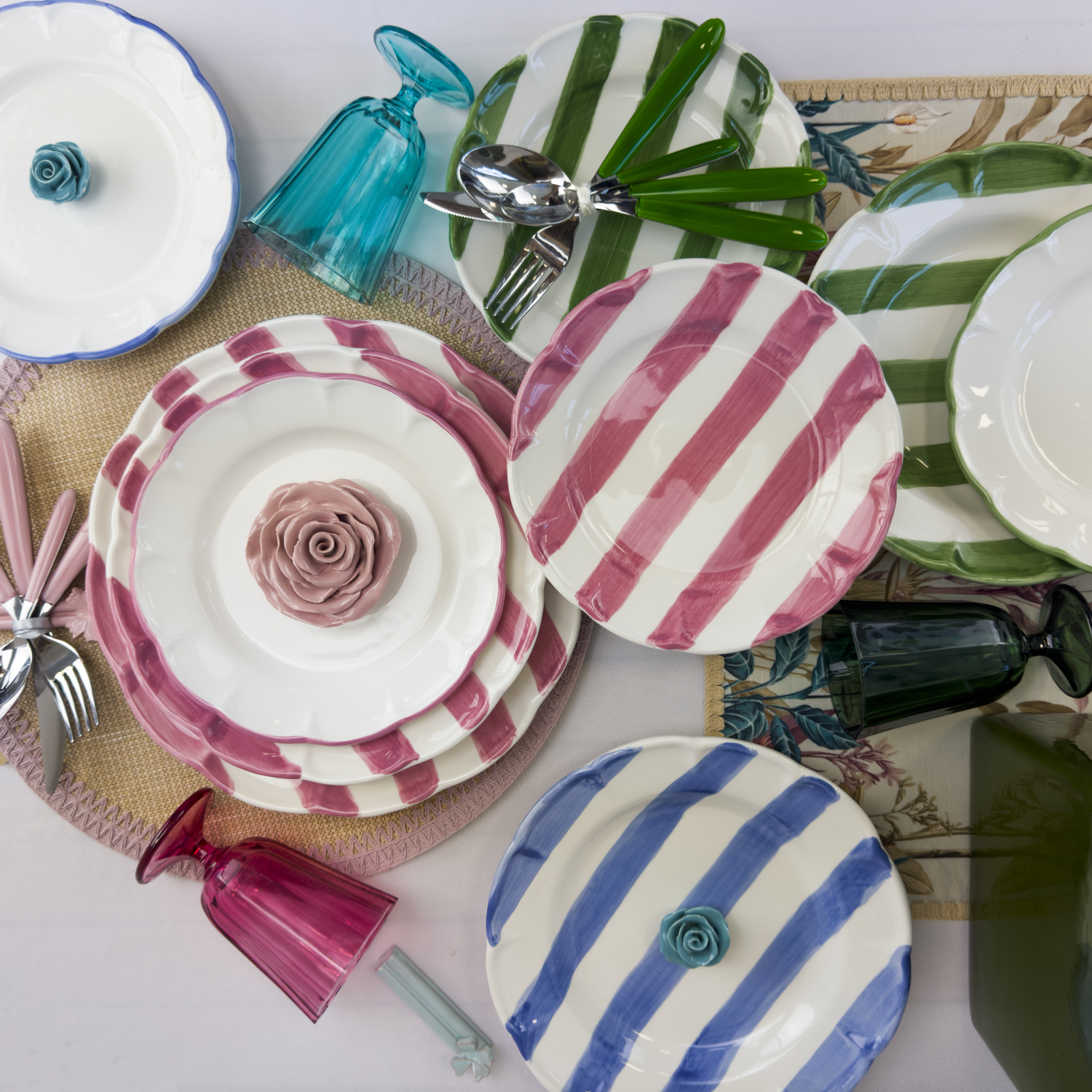 DOLCEVITA NASTRO Set 6 Piatti Frutta Rosa