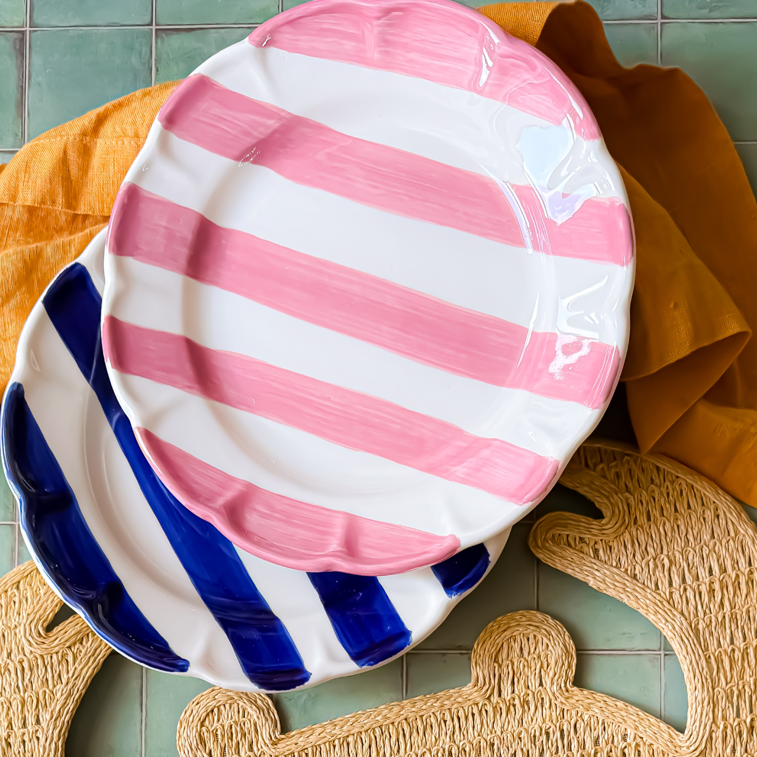 DOLCEVITA NASTRO Set 6 Piatti Frutta Rosa