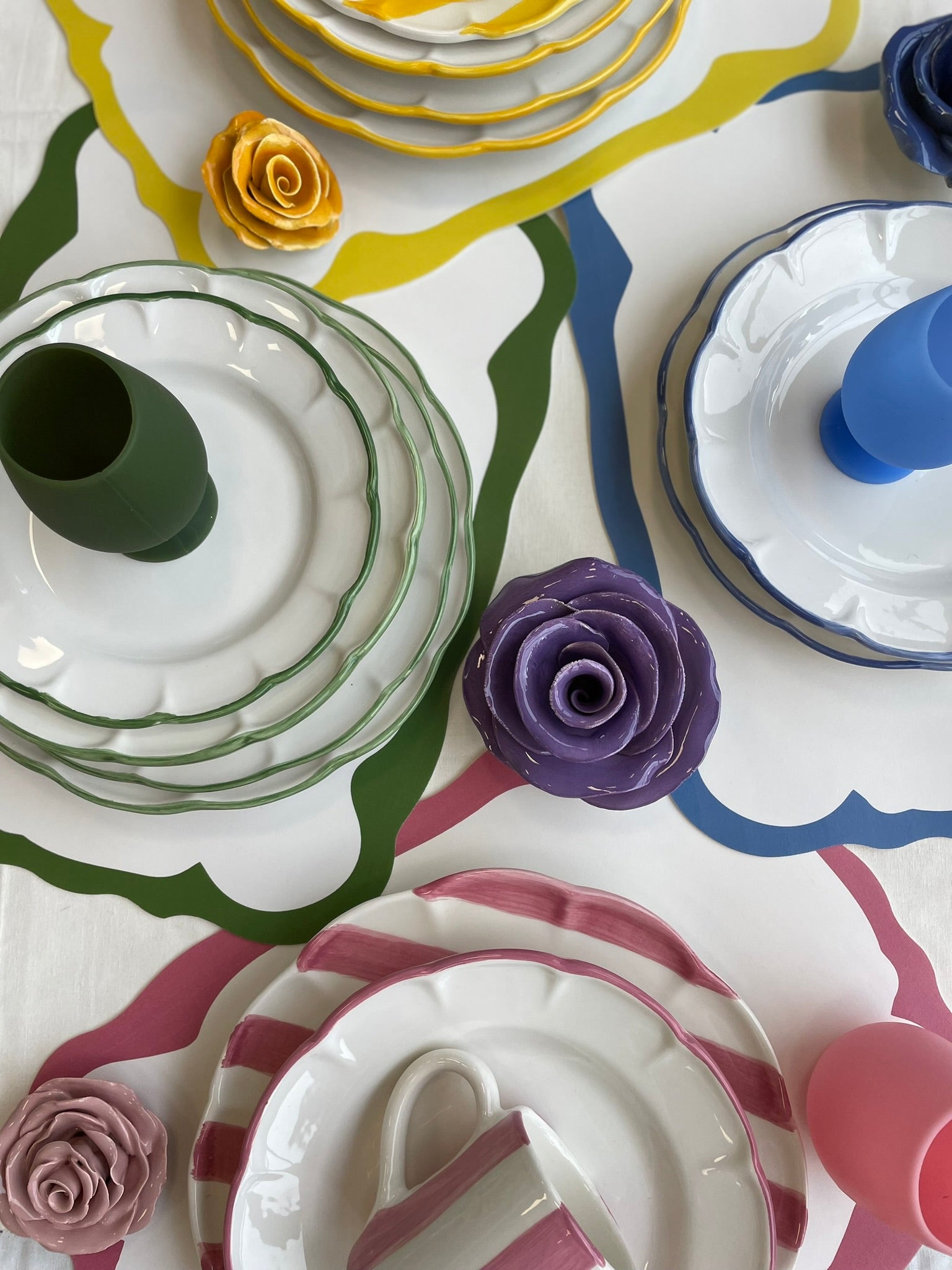 DOLCEVITA NASTRO Set Da 12 Piatti Rosa