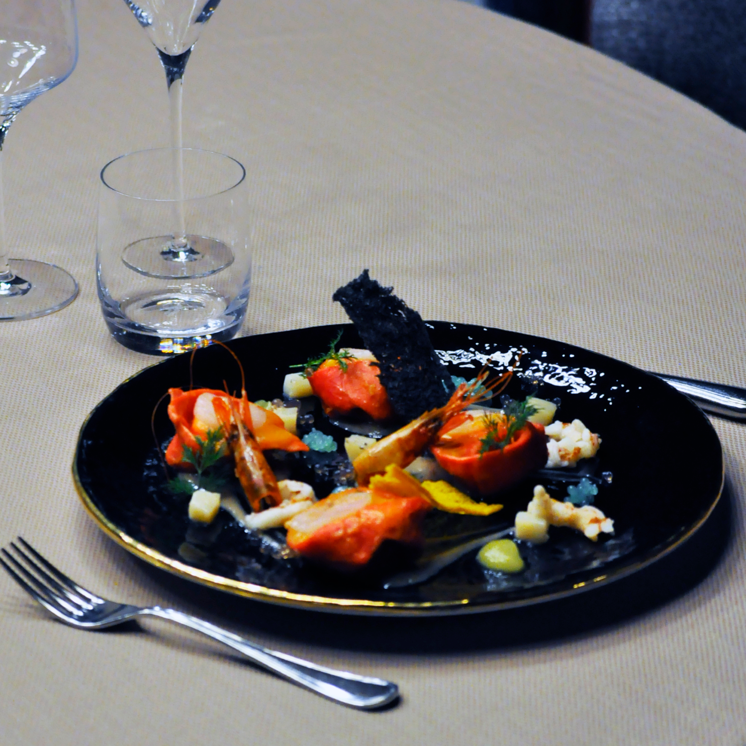 PRETA Oro Set 6 piatti frutta da 20cm Ceramica Nero