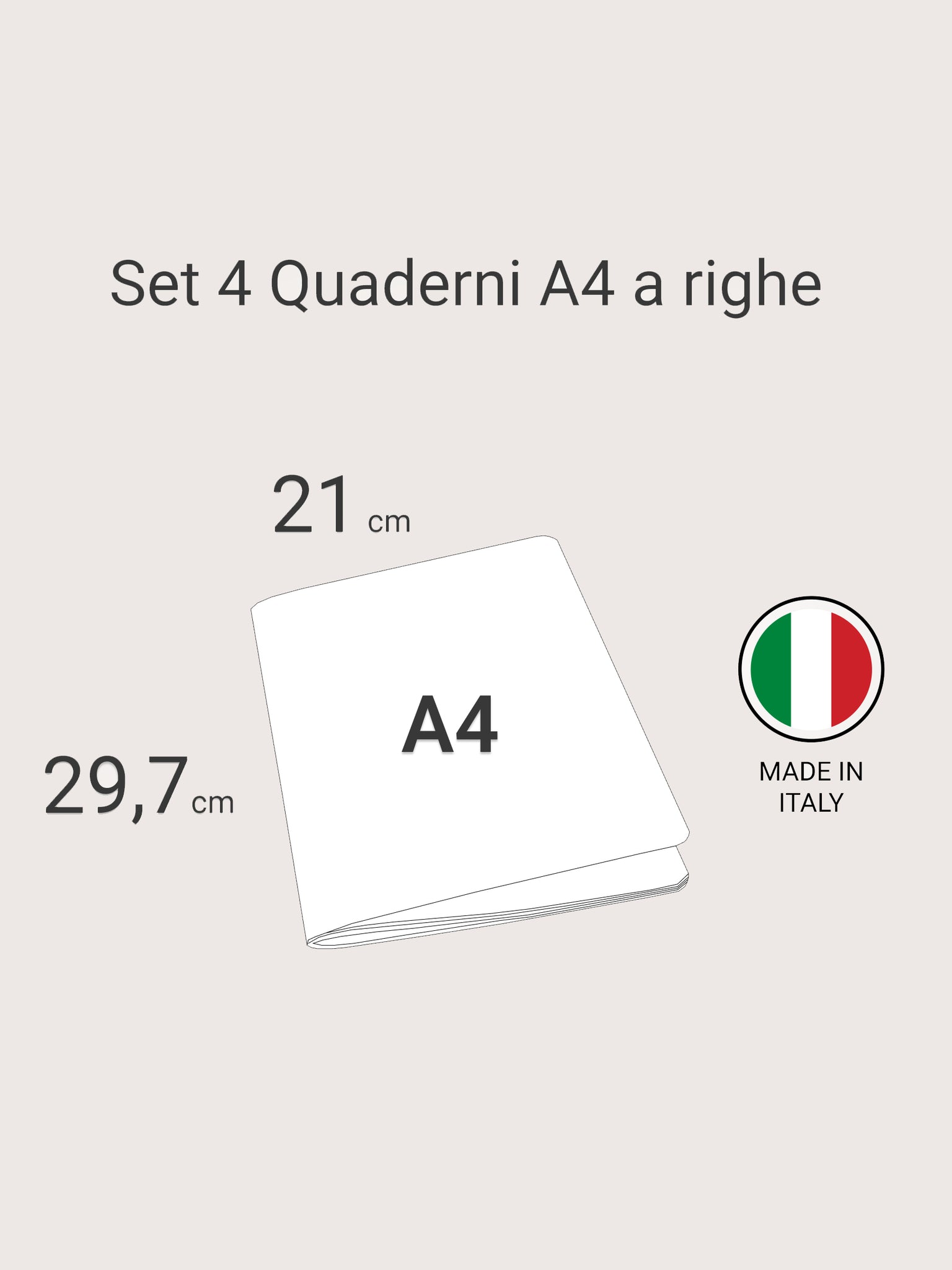 Set 4 quaderni A4 a quadretti