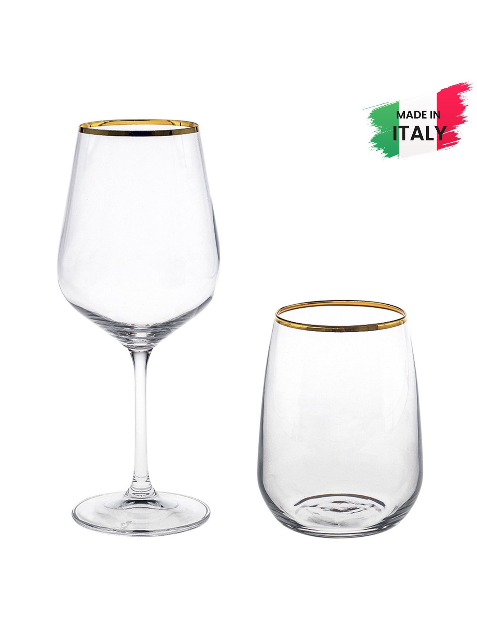 Bicchiere Acqua+Calice Vino Artemisia Set 12 Pezzi - Filo Oro