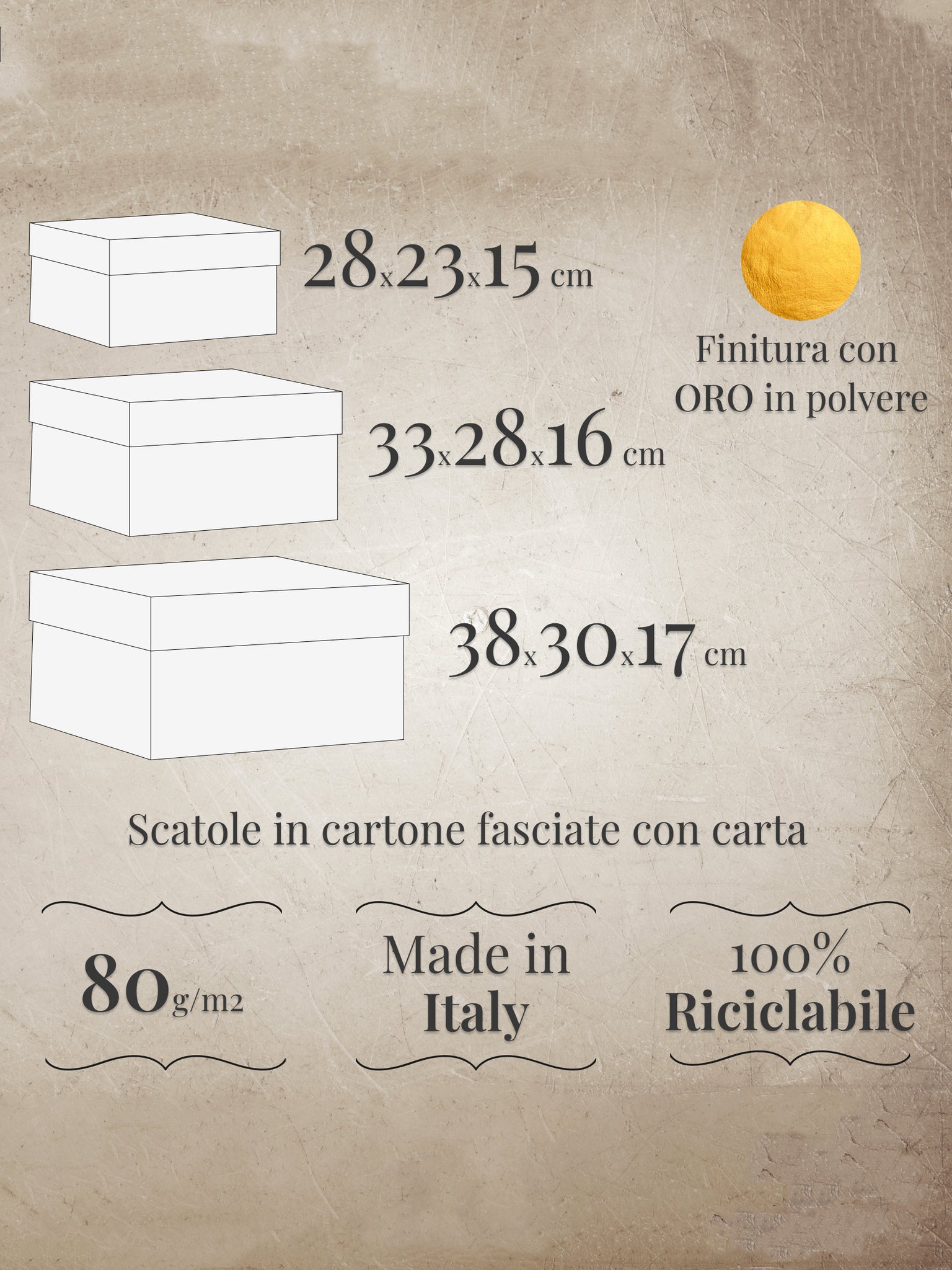 Scatole decorativa grandi "Florentia" - set da 3