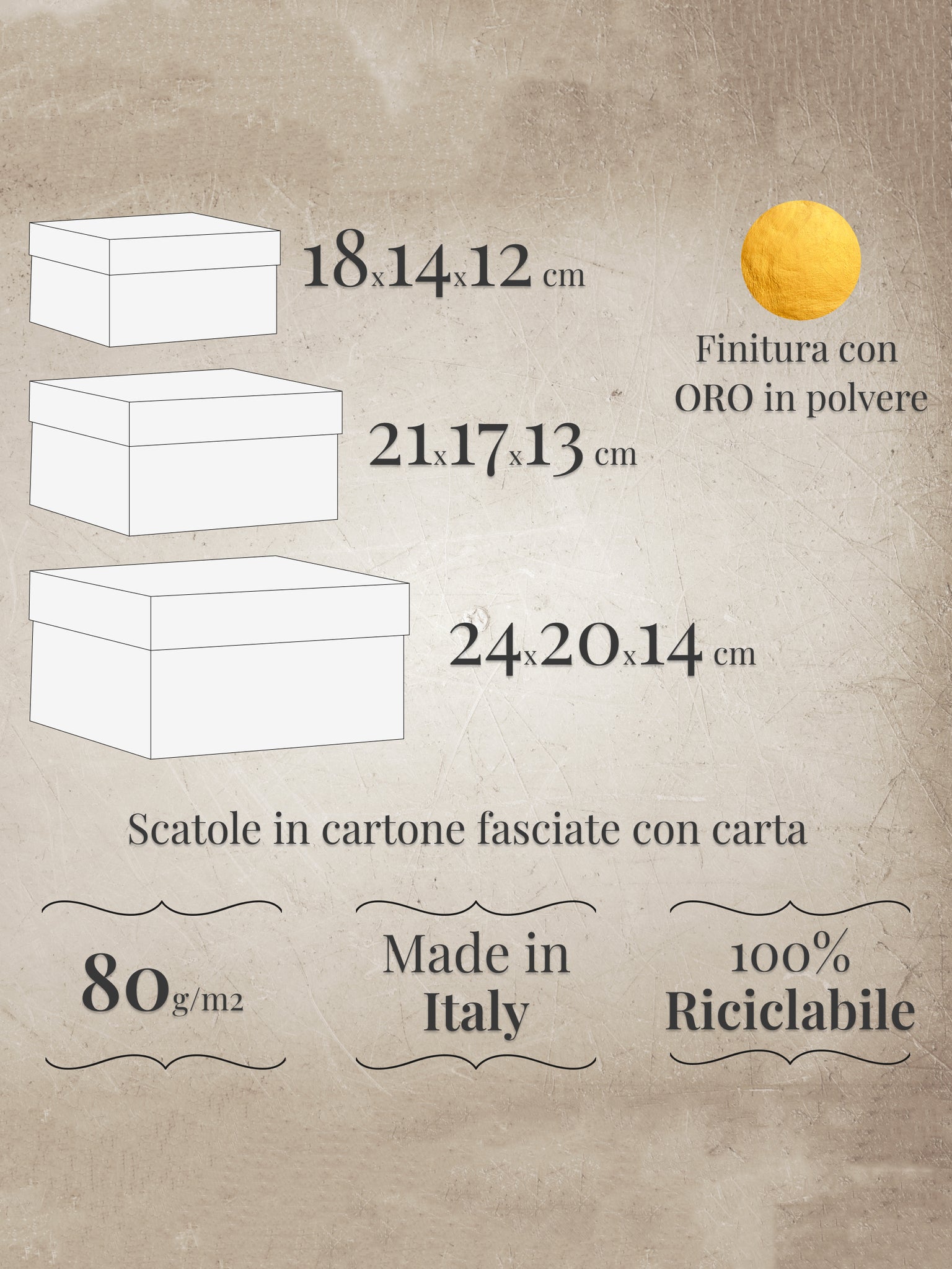 Scatole decorativa medie "Florentia" - set da 3