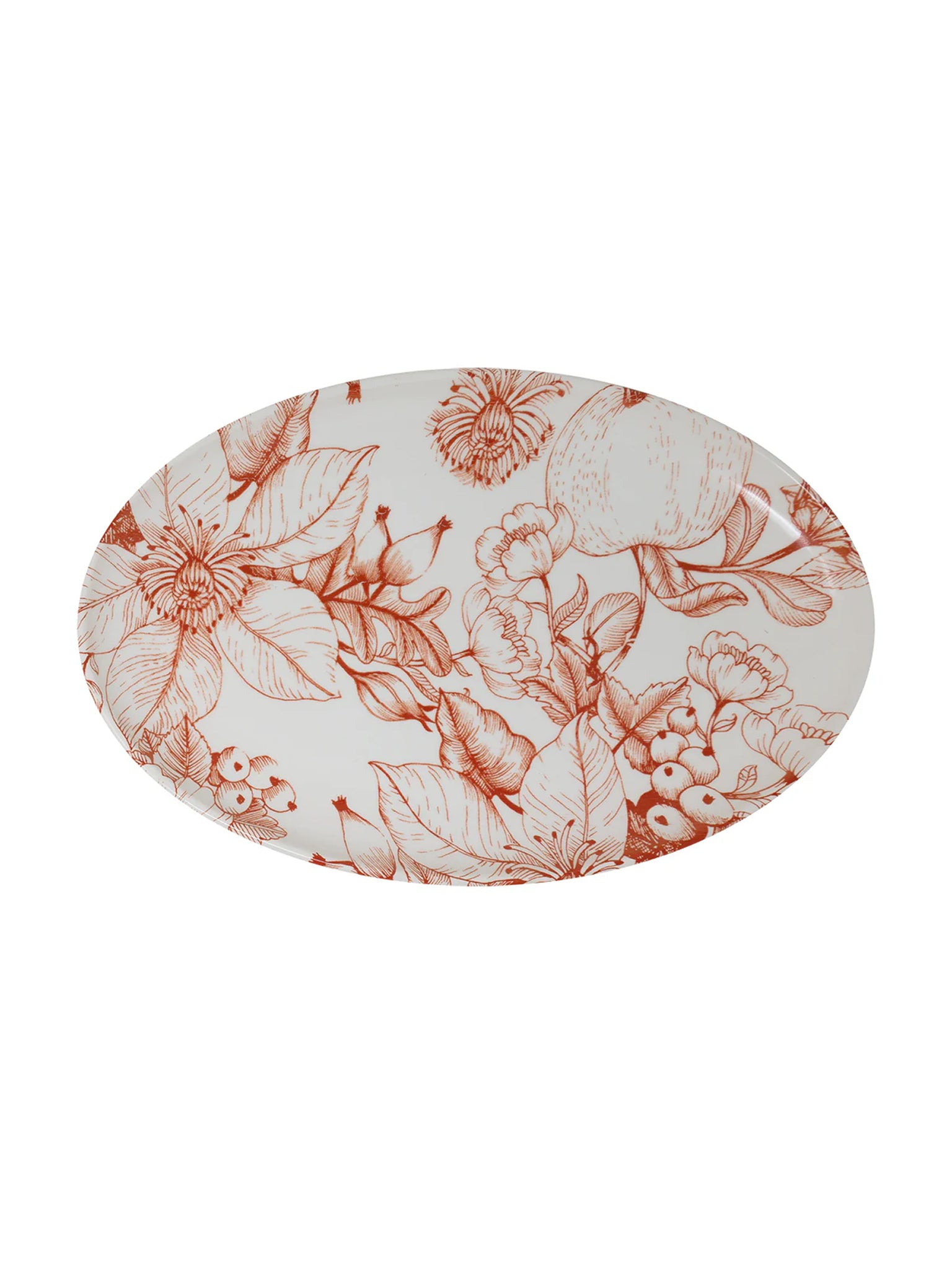 Piatto portata ovale ceramica sottosmalto cm 40x25 Jacquard rosso 89159