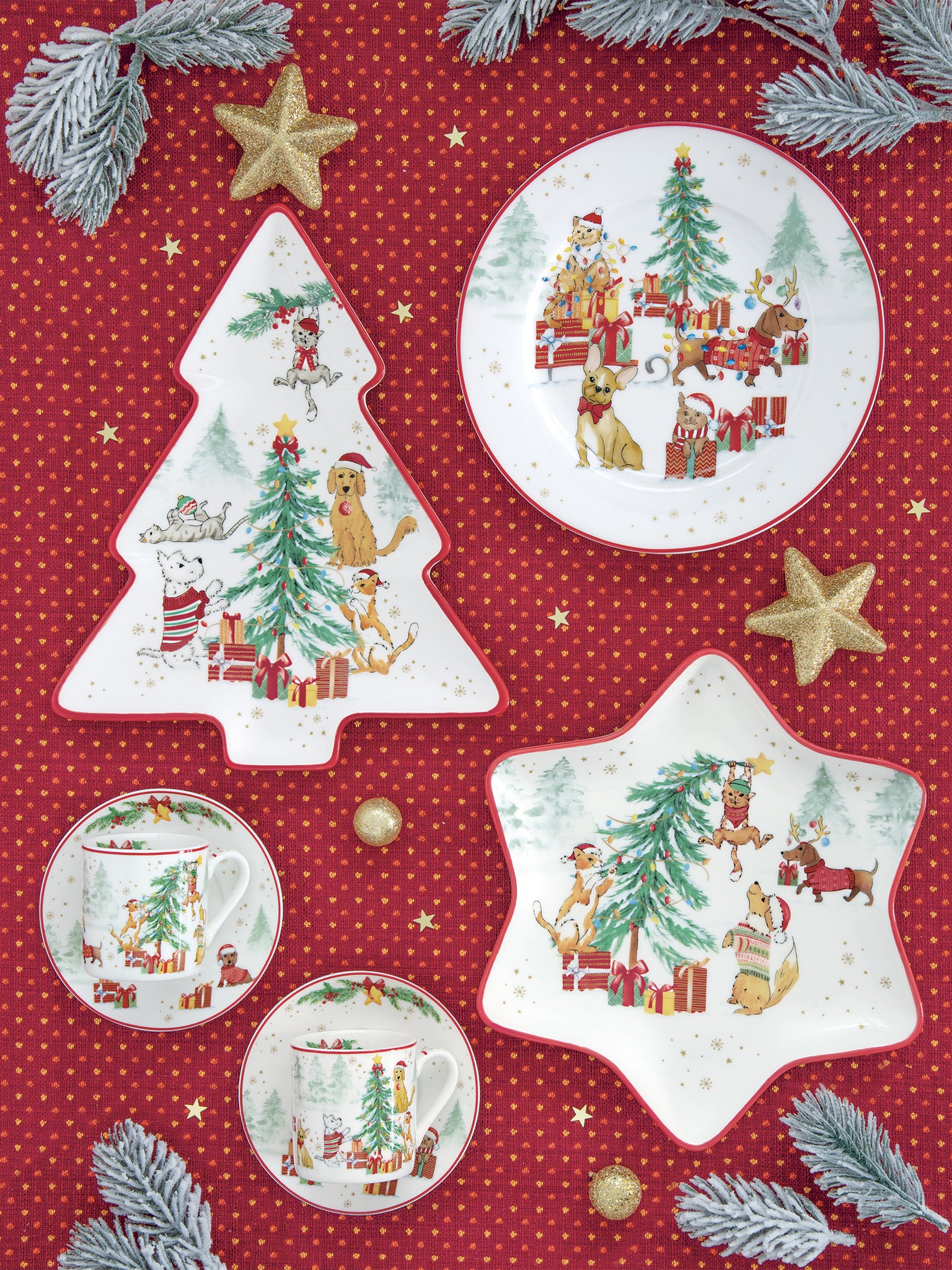 Piatto in porcellana Ø 22,5 cm in scatola regalo CHRISTMAS GANG