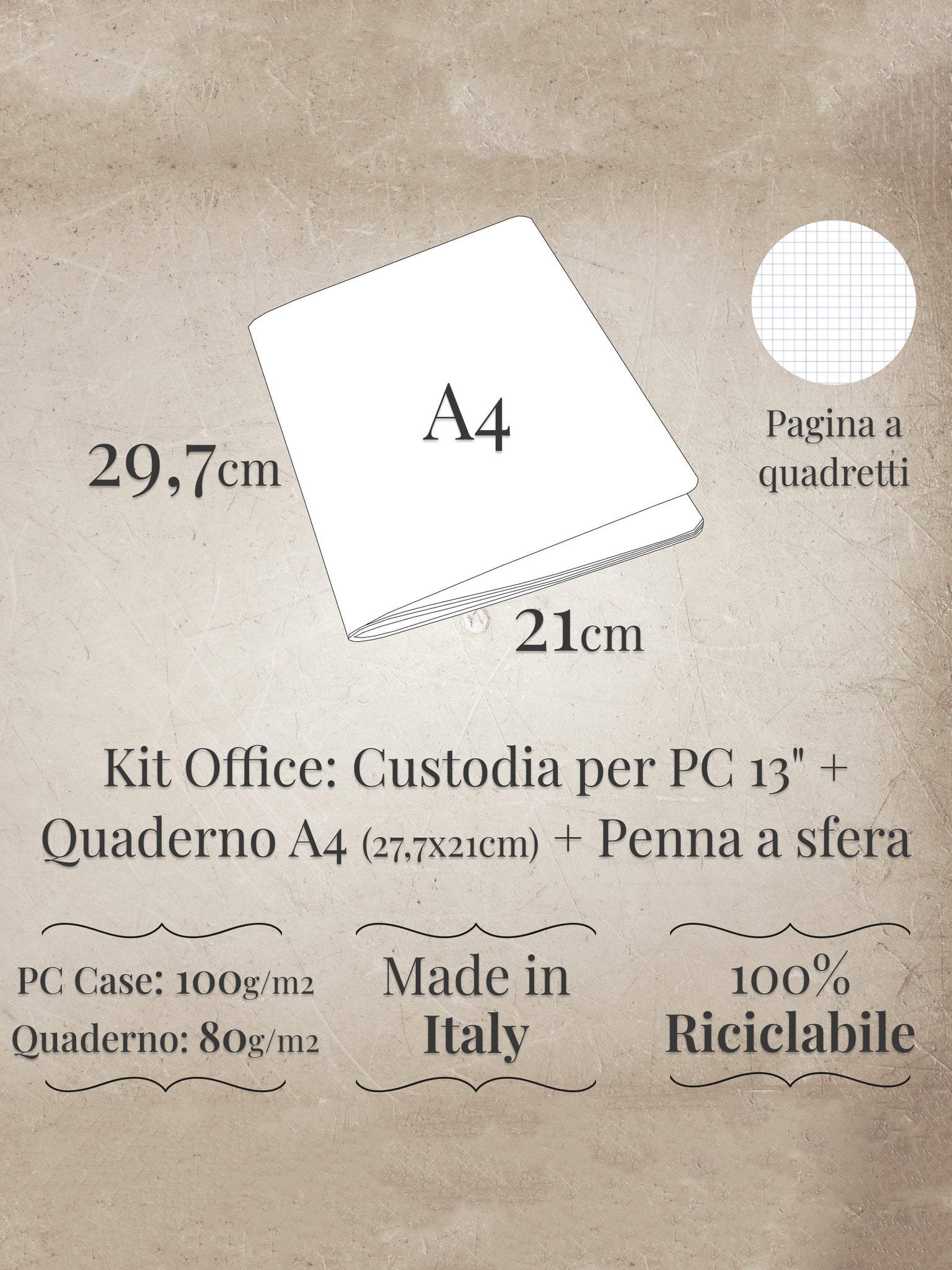 Cutodia per PC con quaderno A4 e penna "Red&Blue"