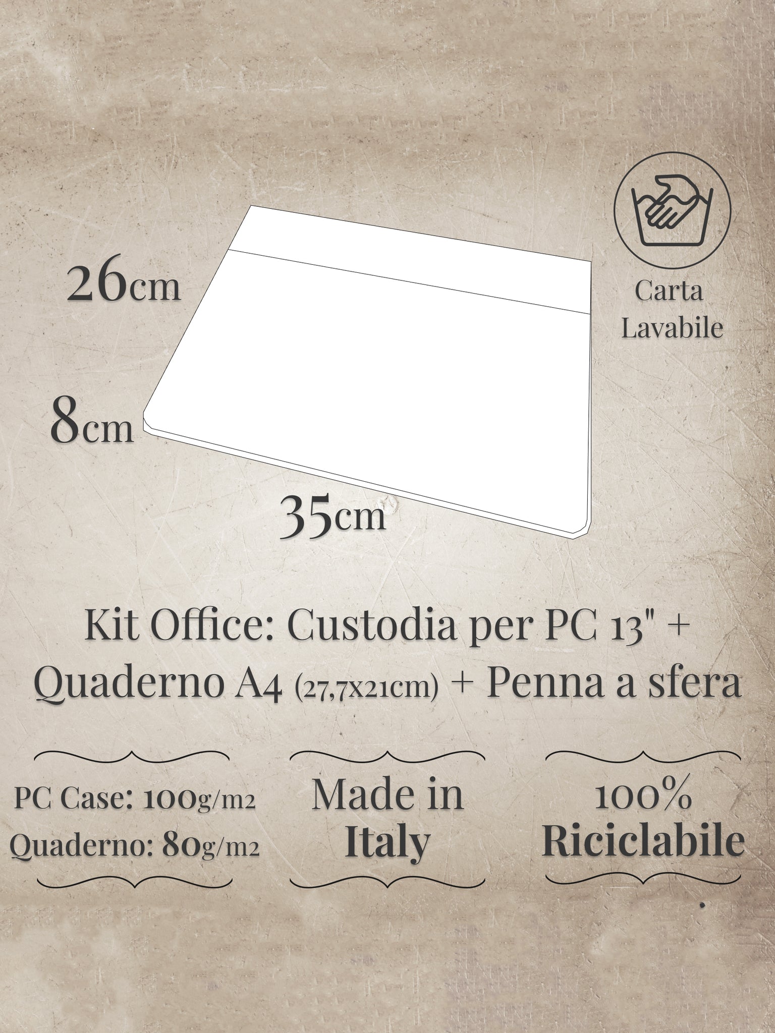 Cutodia per PC con quaderno A4 e penna "Red&Blue"
