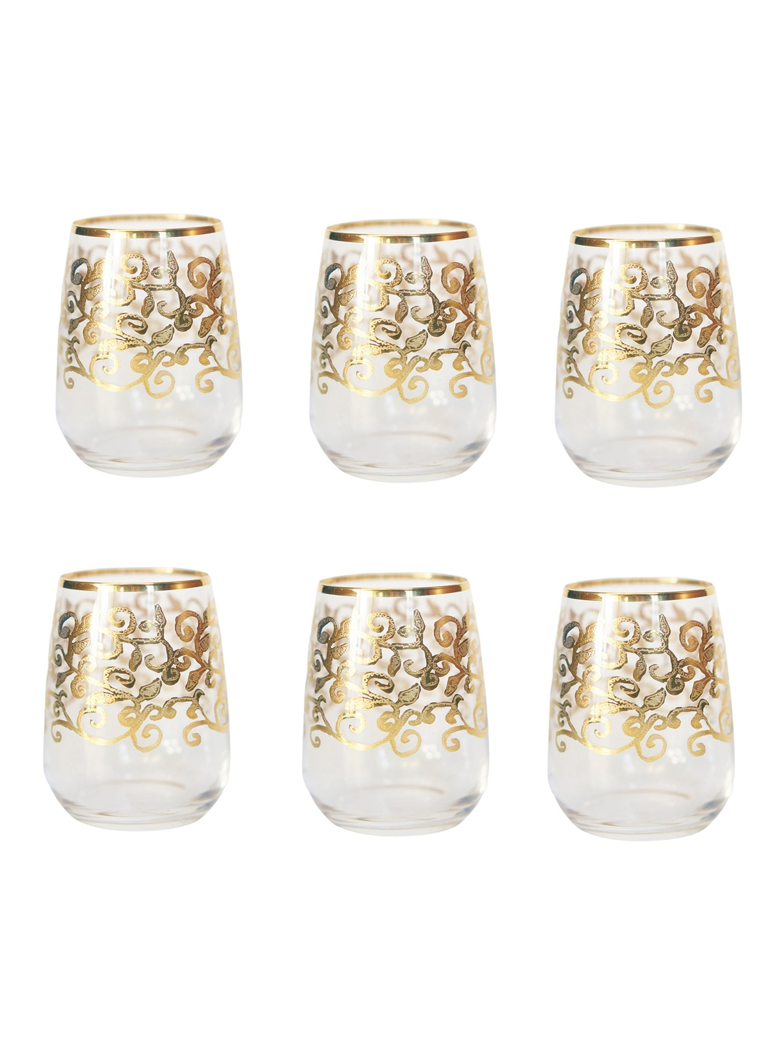 Bicchiere Acqua Set 6 Pezzi - Gold Barocco Oro