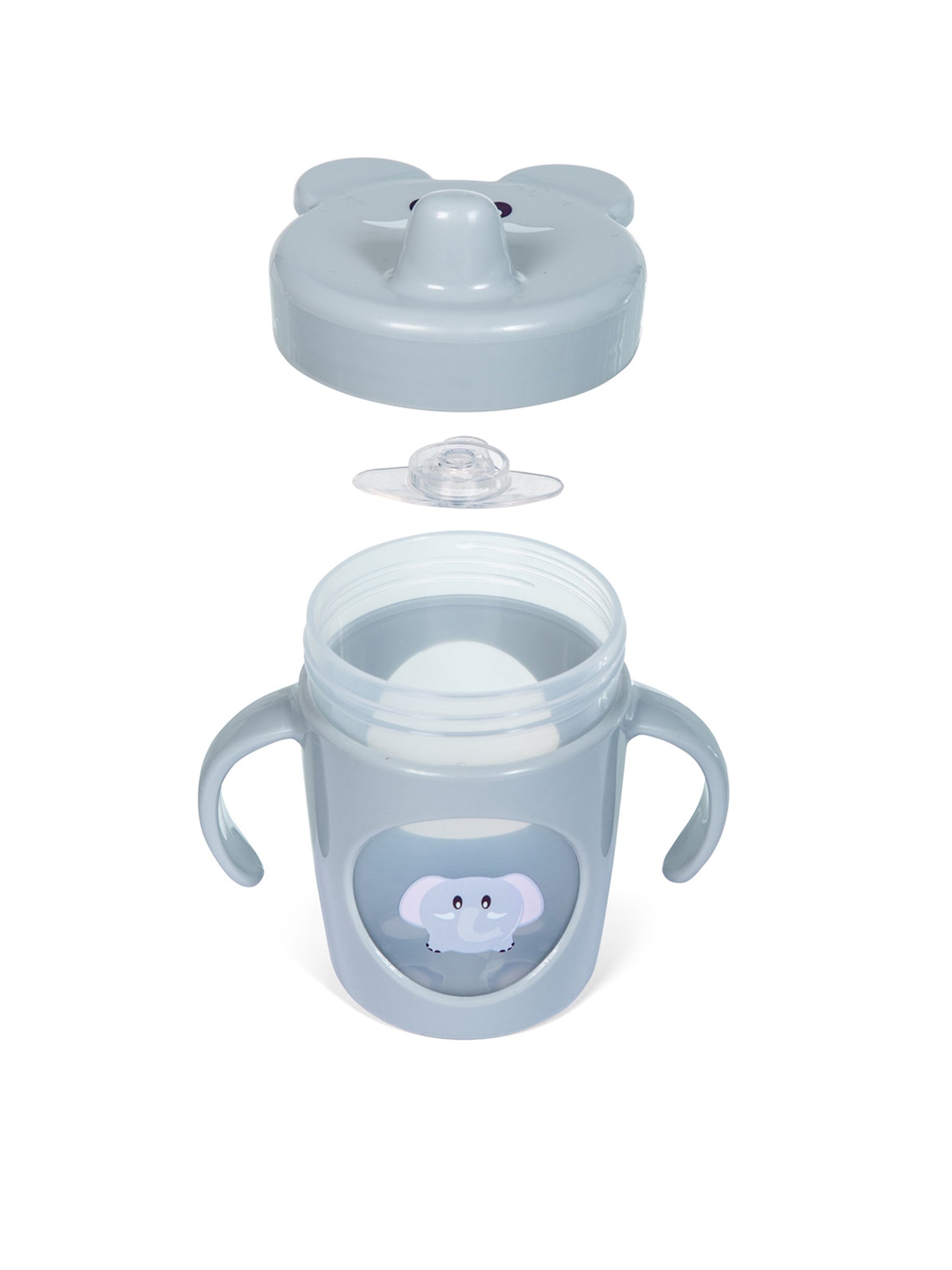 Elefantino, Tazza Con Beccuccio Resistente Ai Morsi, Secondi Sorsi, 6+ Mesi, 260 Ml, Grigio