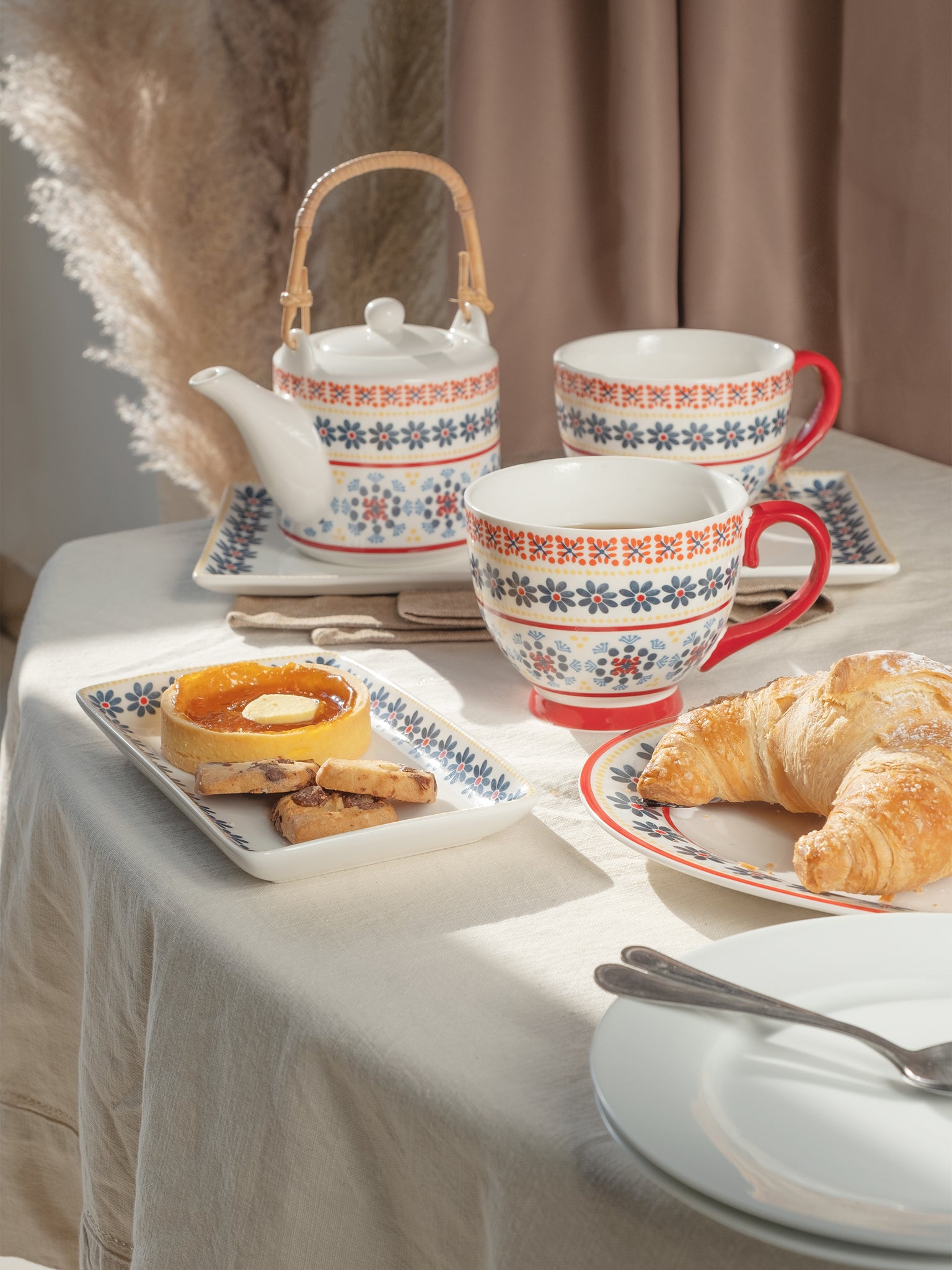 Piatto portata ovale Gardeny rosso new bone china 84116 cm 29,6x20,5x2