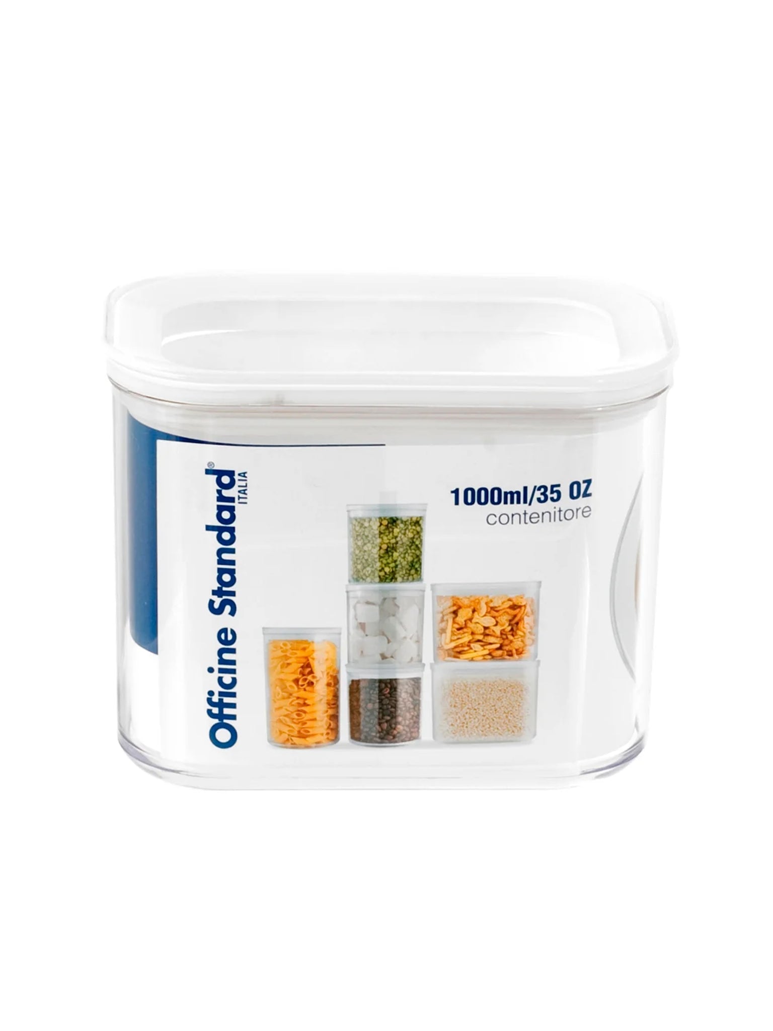 Barattolo Polietilene Rettangolare Tappo Bianco 1000