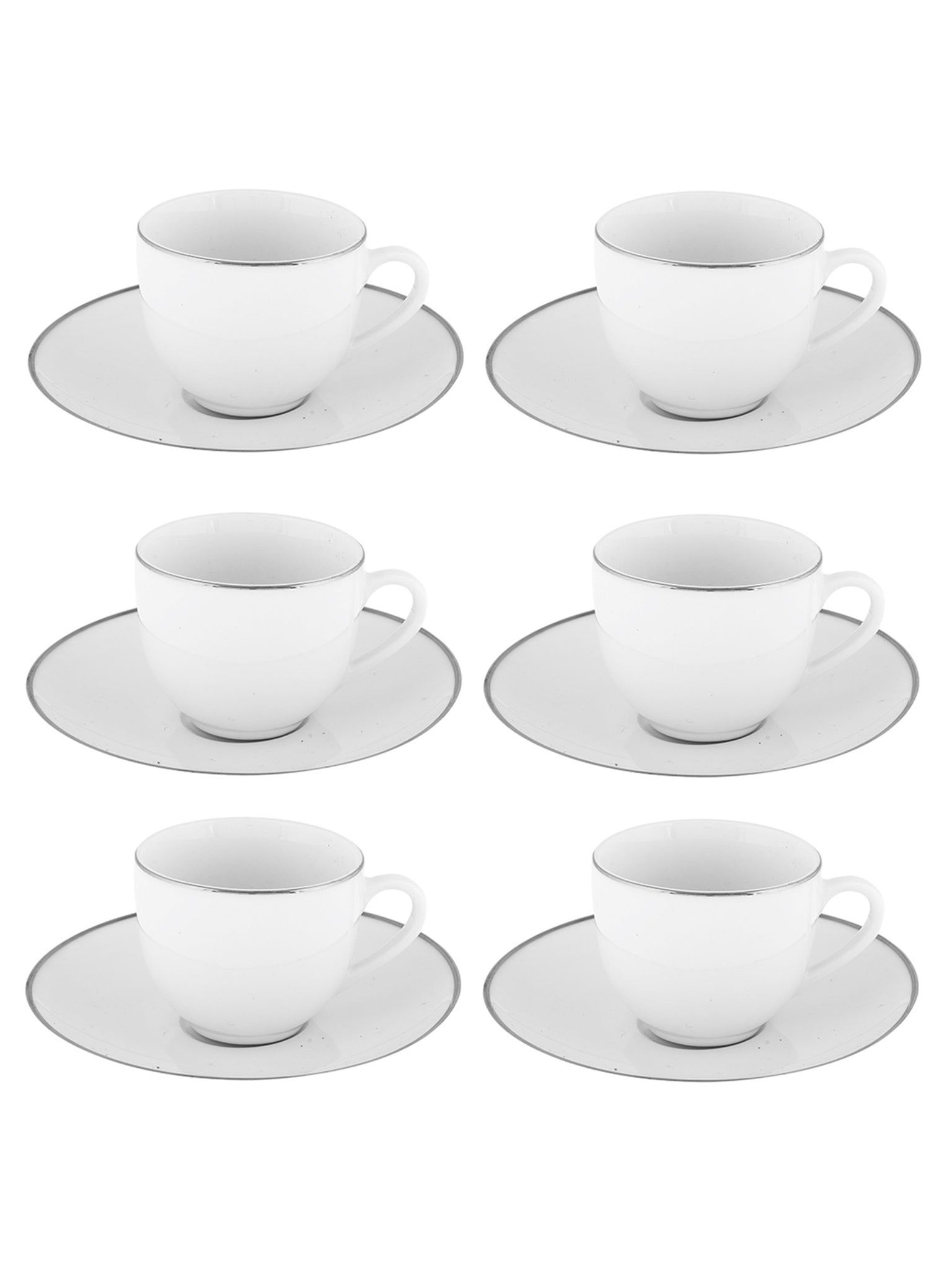 Tazza Da Caffè Con Piatto Set 6 pezzi - Platinum Chic