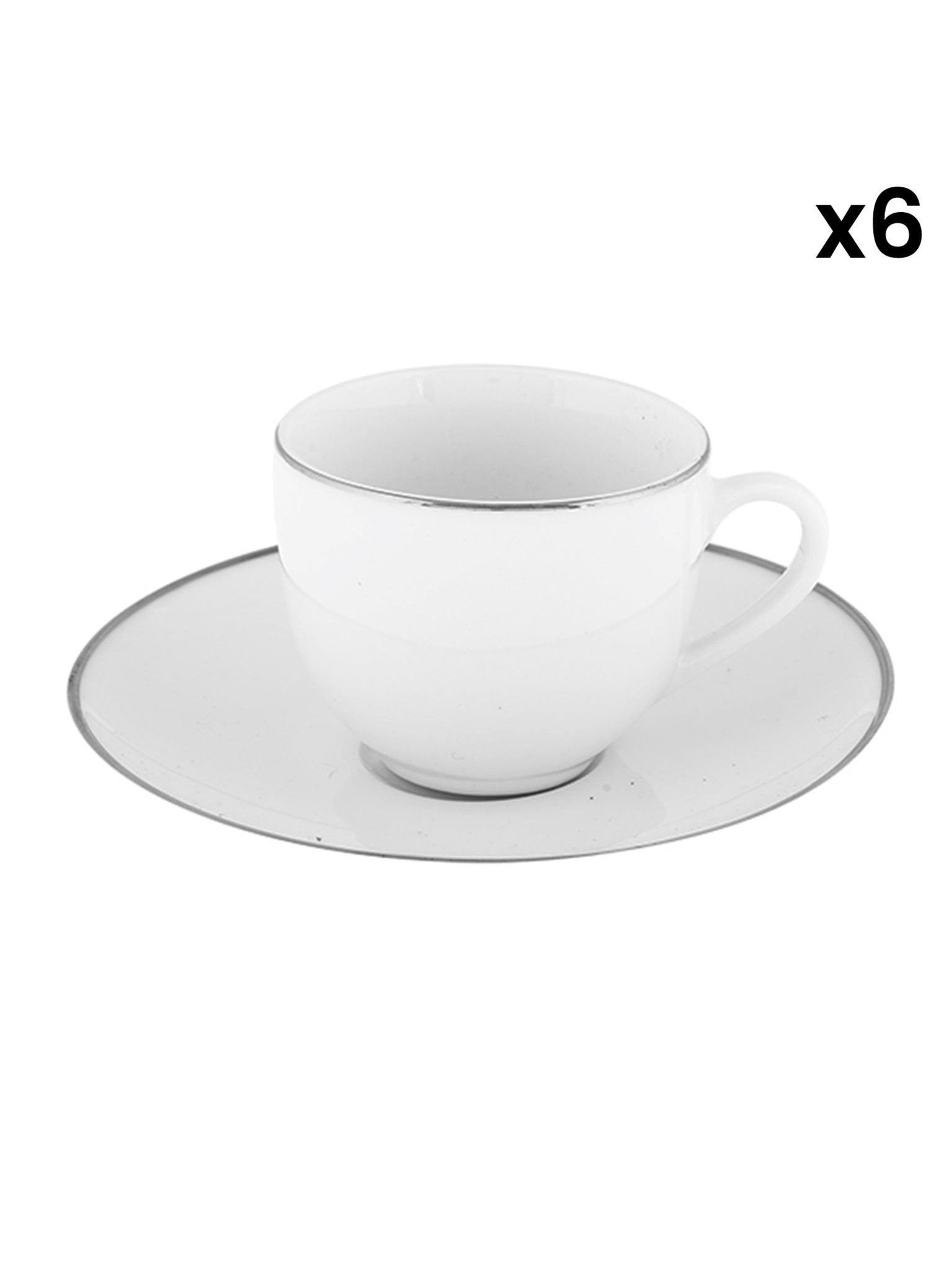 Tazza Da Caffè Con Piatto Set 6 pezzi - Platinum Chic