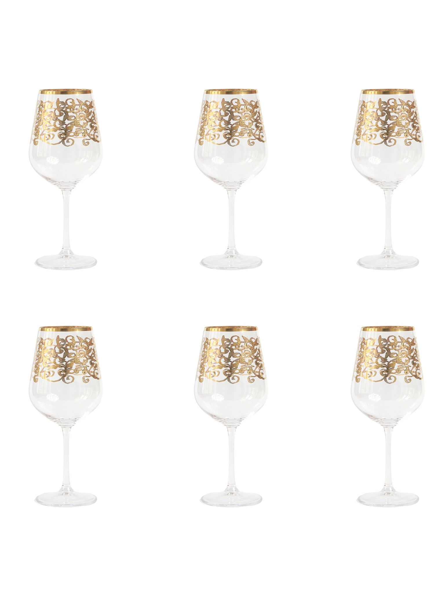 Calice Vino Set 6 Pezzi - Gold Baroccooro