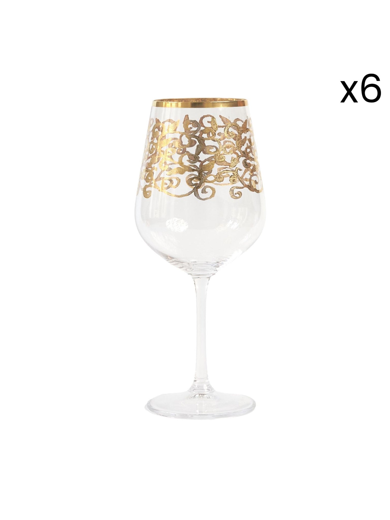 Calice Vino Set 6 Pezzi - Gold Baroccooro