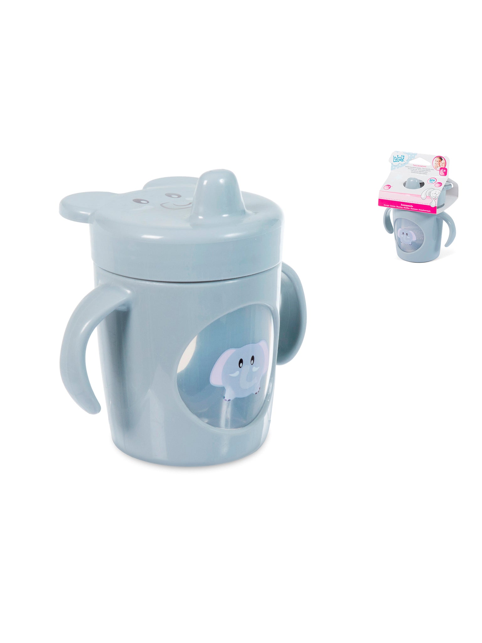 Elefantino, Tazza Con Beccuccio Resistente Ai Morsi, Secondi Sorsi, 6+ Mesi, 260 Ml, Grigio