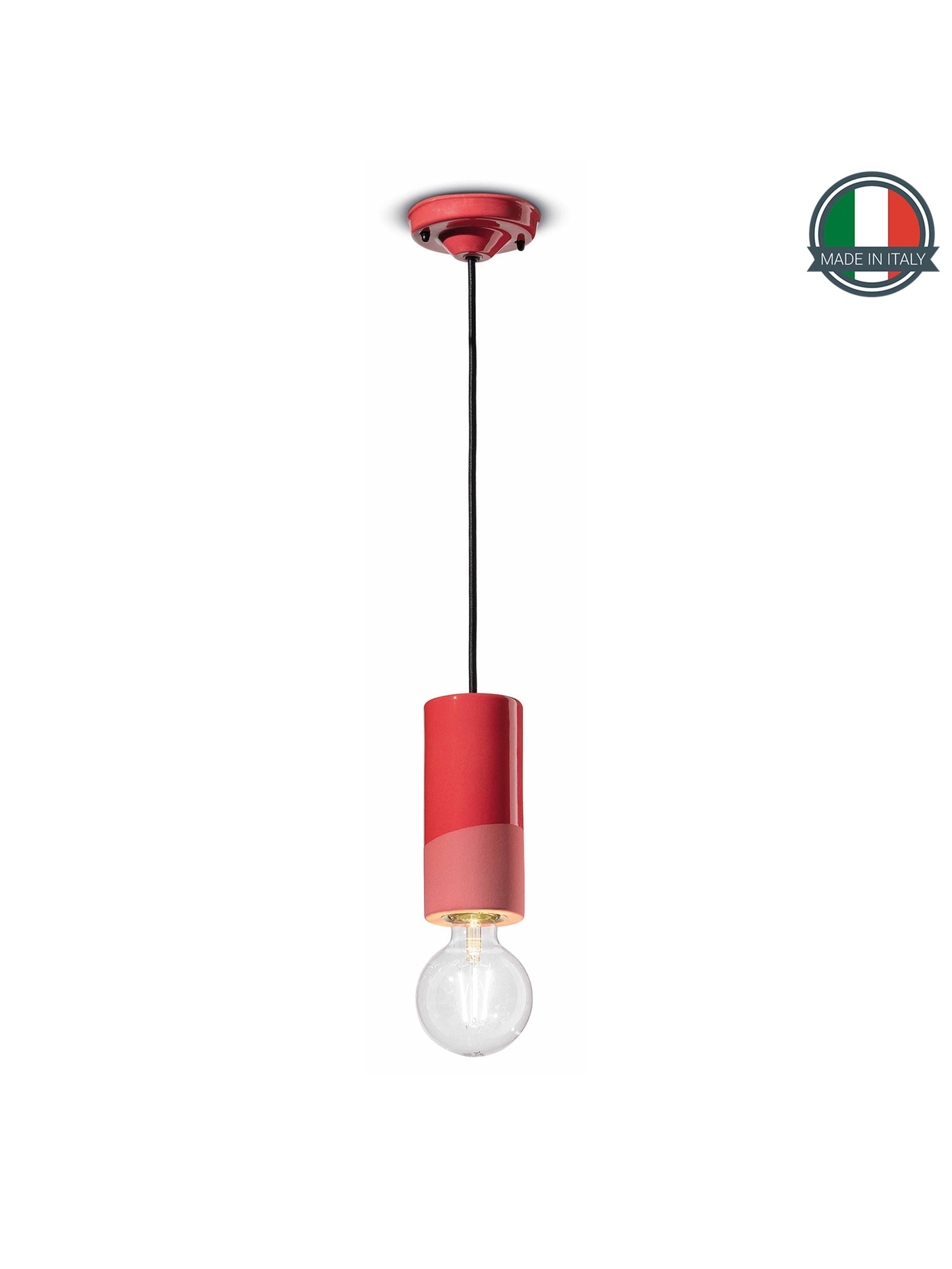 Lampada A Sospensione Pi Rosso Corallo