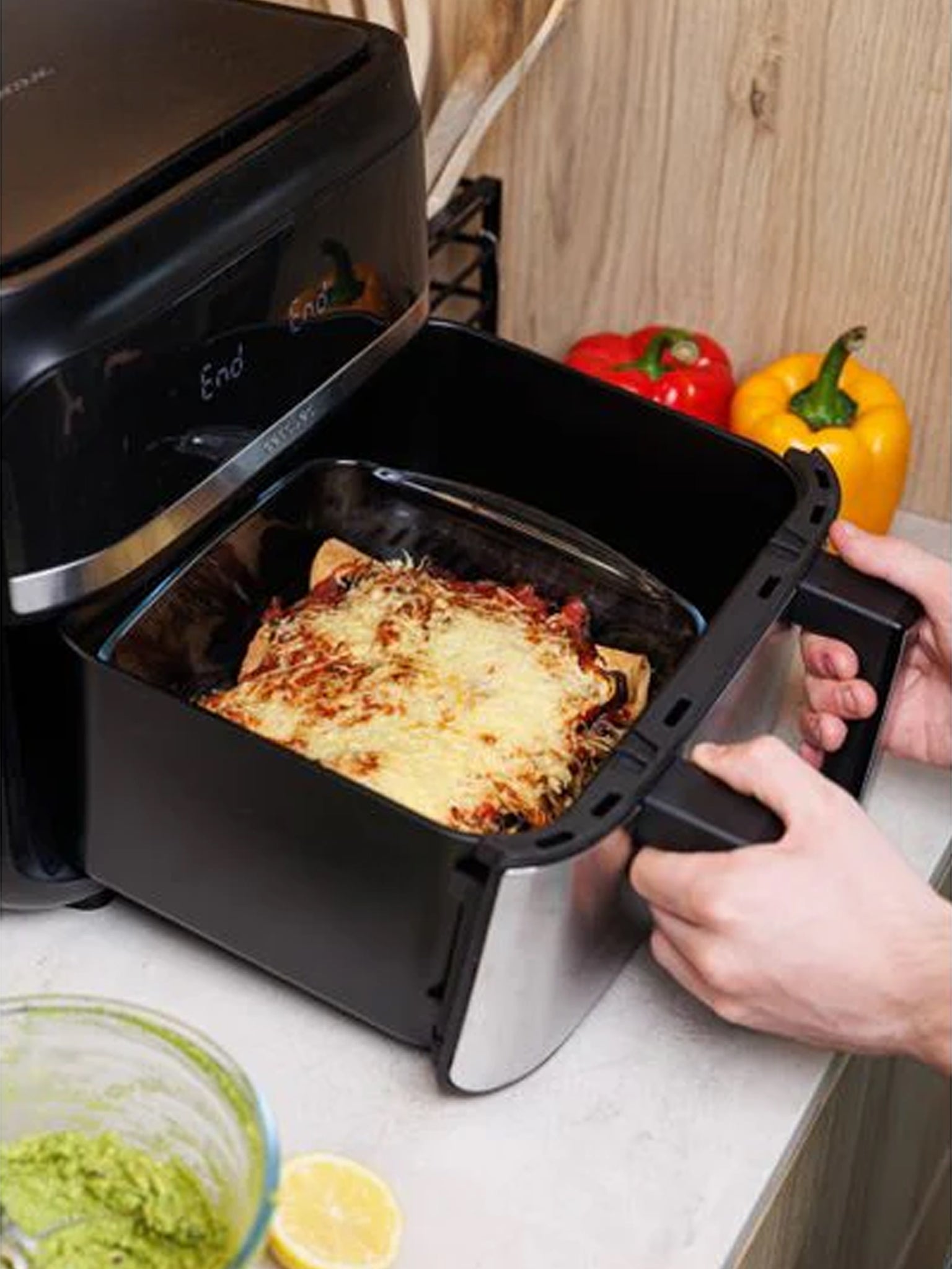 Pyrex® Teglia per friggitrice ad aria formato quadrato 20x17x5,6cm_1lt (ideale per cestello friggitrice ad aria  > 5l)