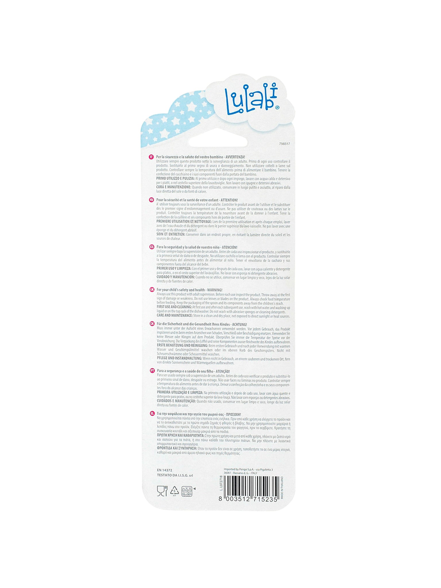 Elefantino, Set 2 Posate, Plastica Rigida, 6+ Mesi, Grigio