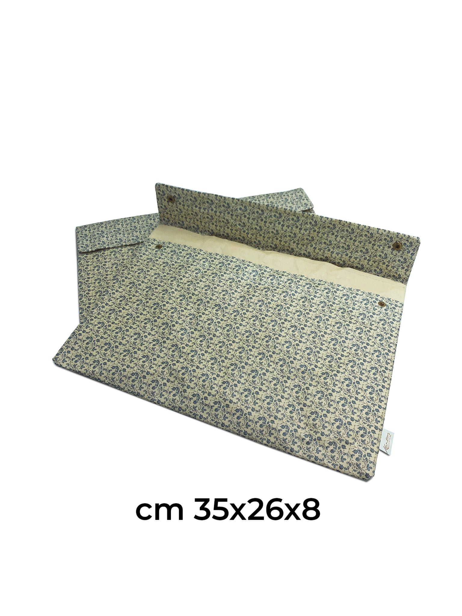 Custodia per PC 13" o portadocumenti cm 35x26x8 con bottoni in metallo LITTLE FLOWERS