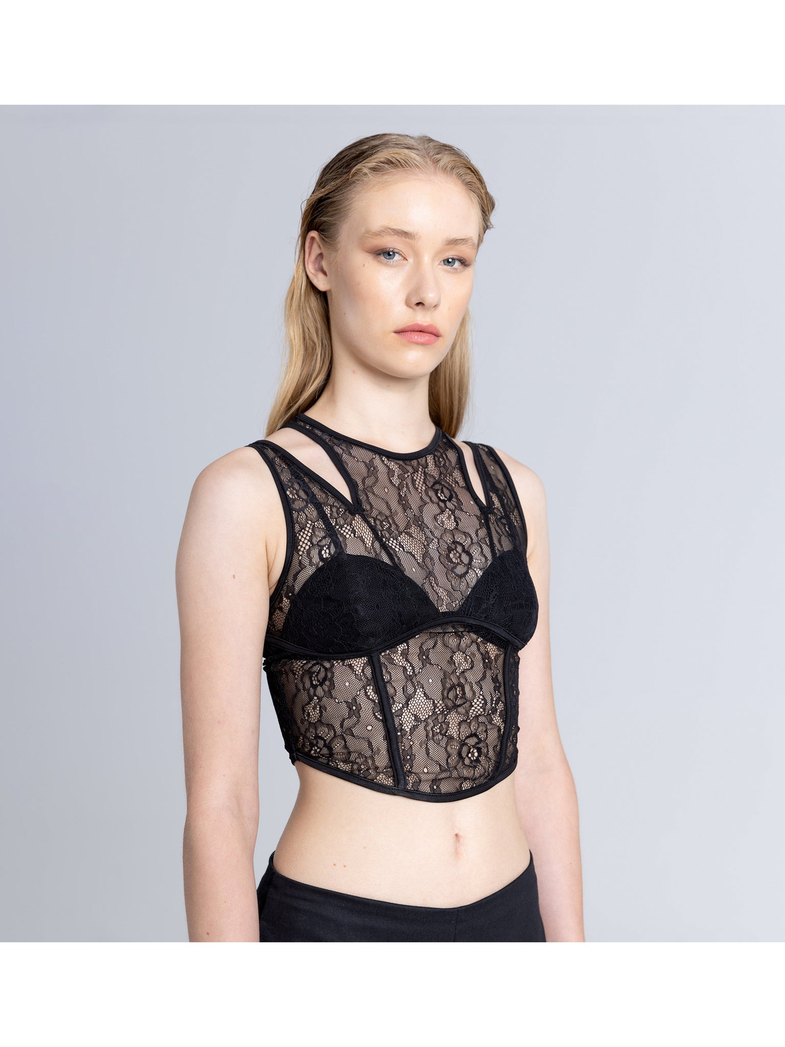 Sheer Lace Corset Top