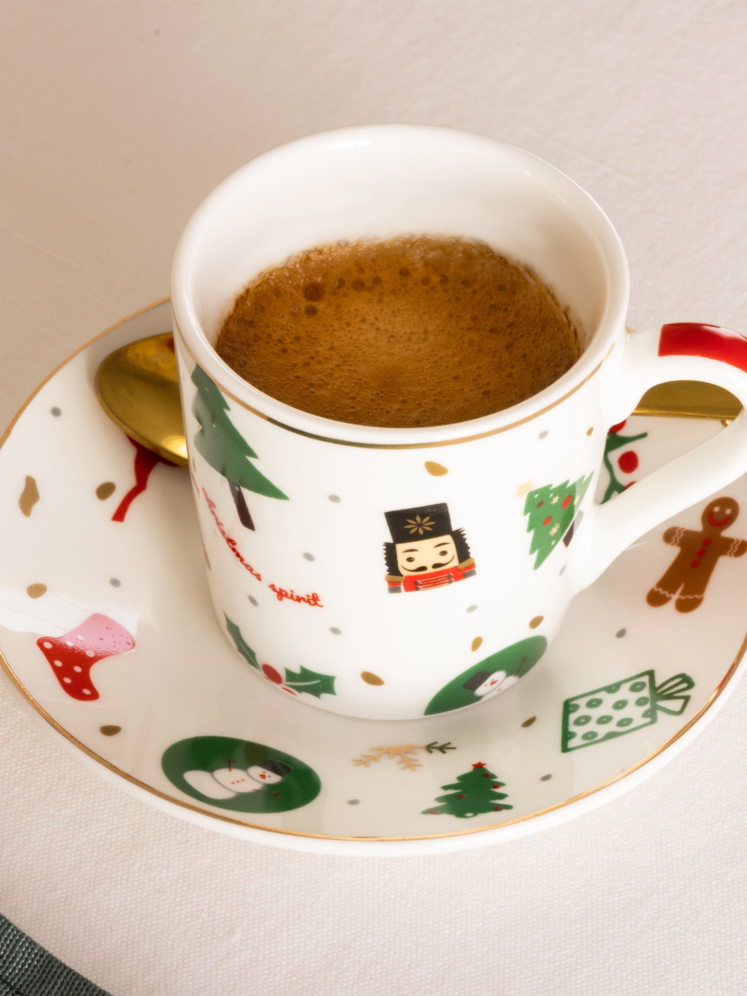 Tazza Da Caffè Con Piatto 6 Pezzi Fantasia del Natale