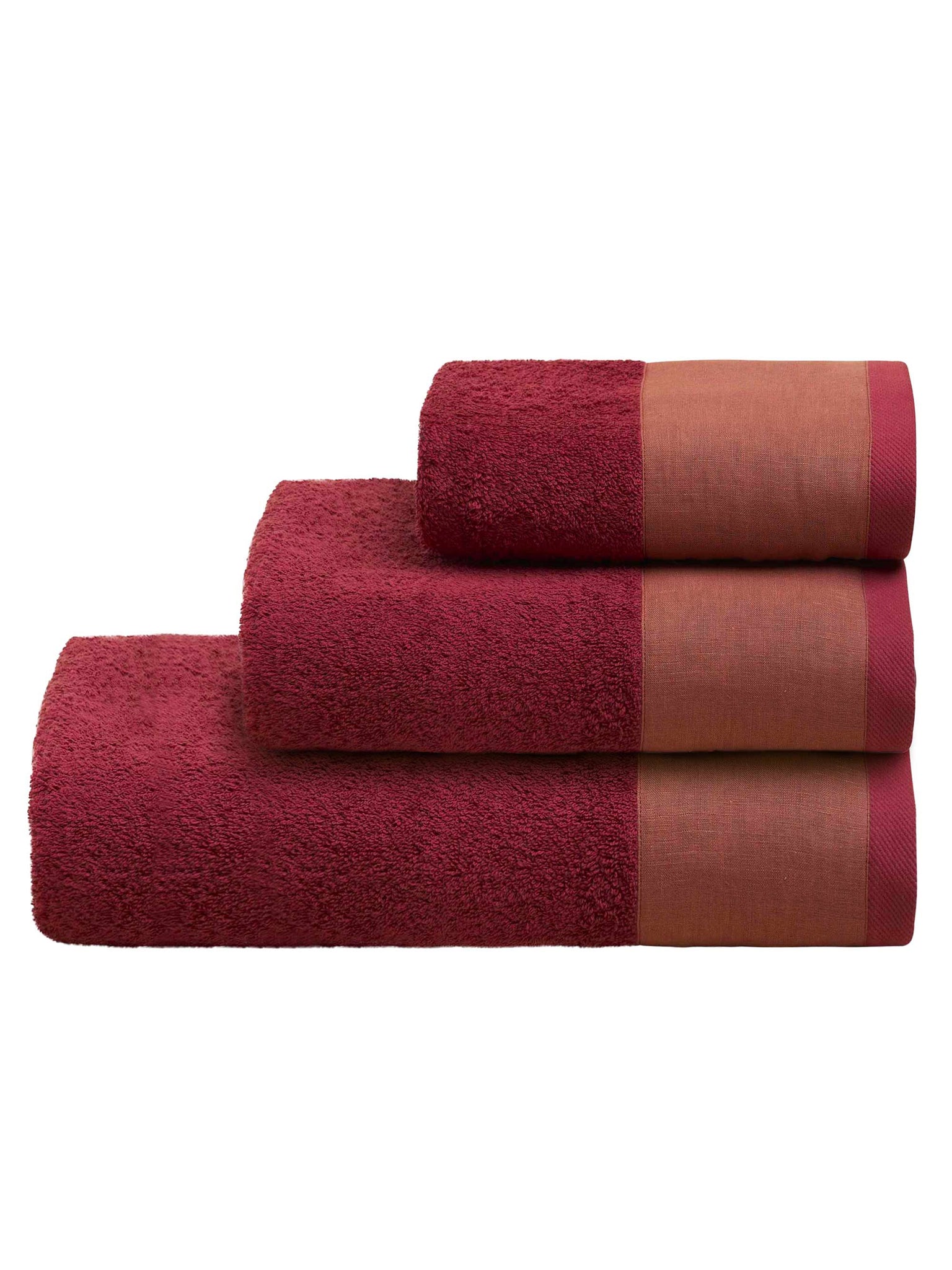MOJAVE Set 3 asciugamani telo + viso + ospite, Rosso
