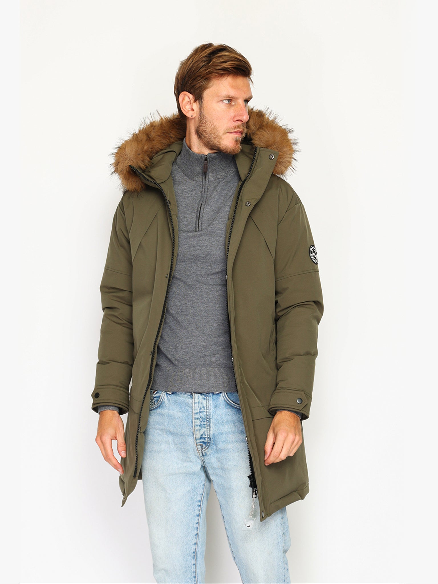 Piumino Semi-Lungo Impermeabile Con Isolamento Termico Fino A -20°C - Khaki