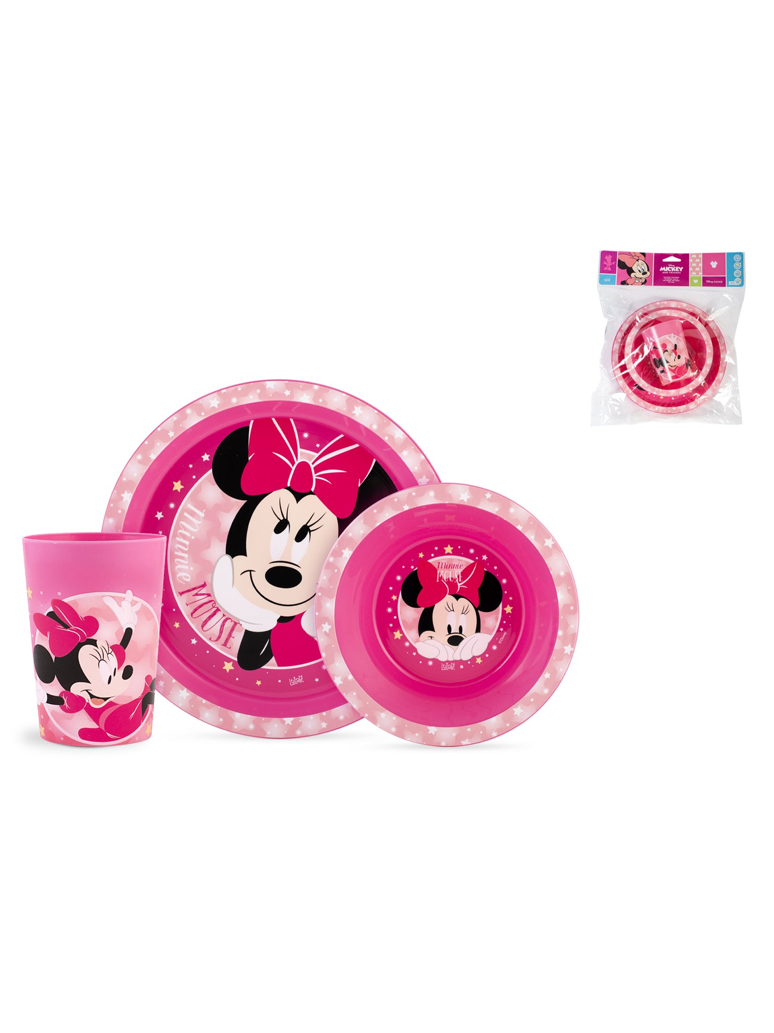 Minnie Cosmo Set 3 Pezzi Bimbo, Polipropilene, Rosa, Decorato