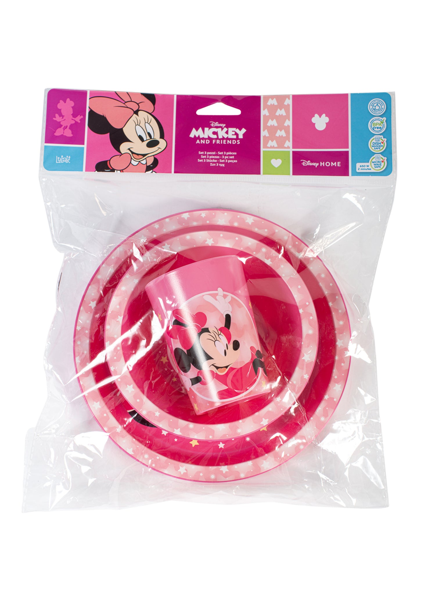 Minnie Cosmo Set 3 Pezzi Bimbo, Polipropilene, Rosa, Decorato