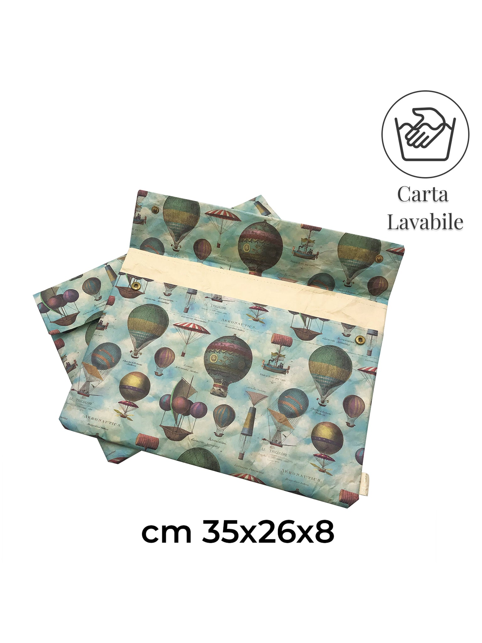 Custodia per PC 13" o portadocumenti cm 35x26x8 con bottoni in metallo AIR BALOONS