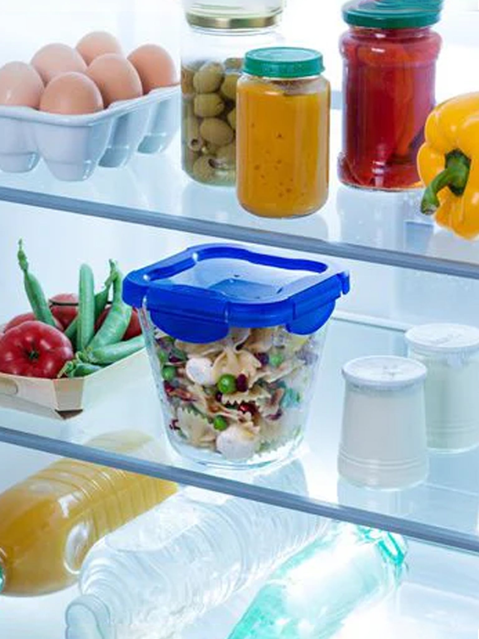 Pyrex® Cook&Go - Set di 3 contenitori alti in vetro con coperchio ermetico 12x12cm 0.8L