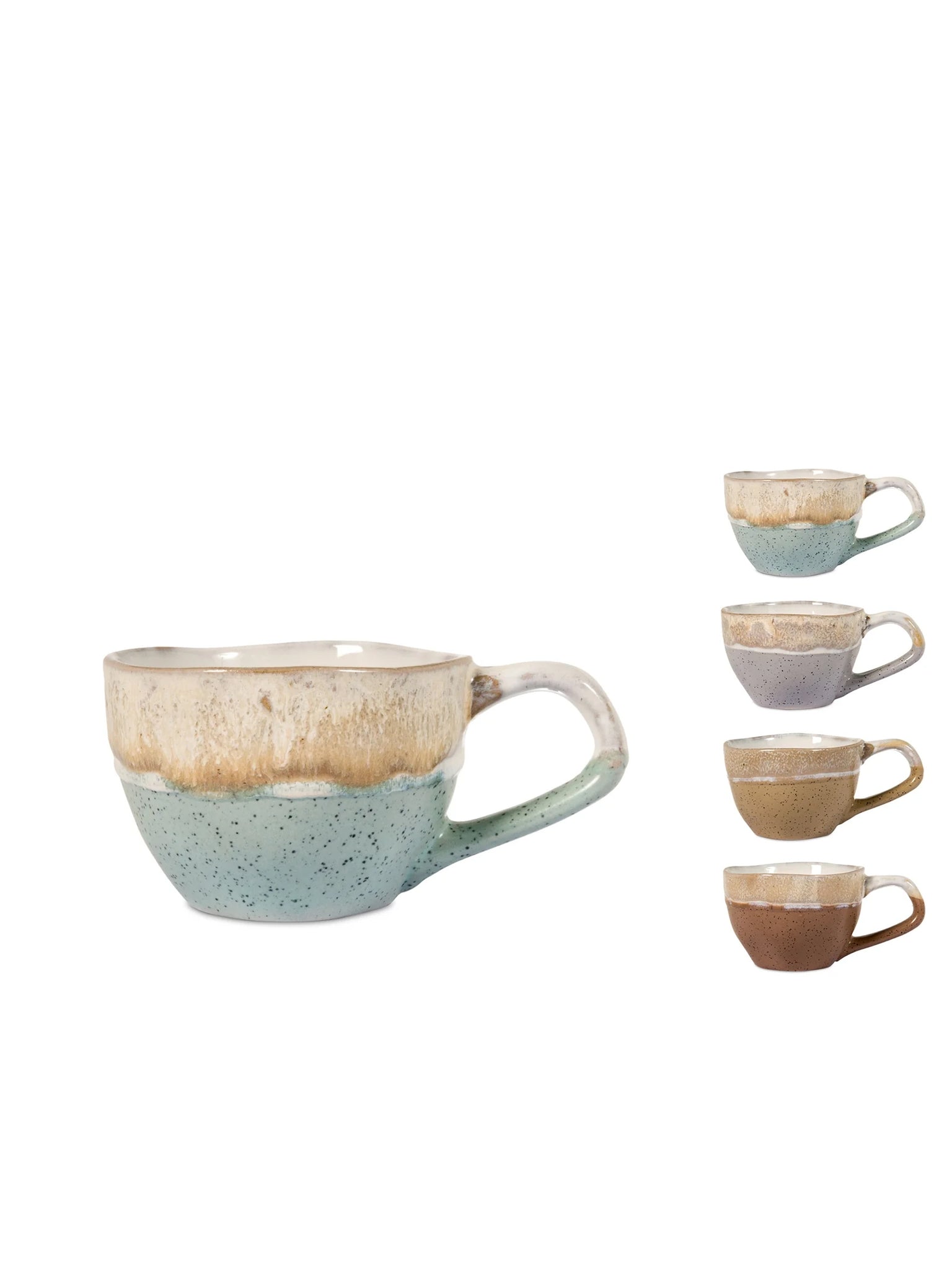 Set 4 Tazze Caffè Malika In Stoneware Assortiti Cc110