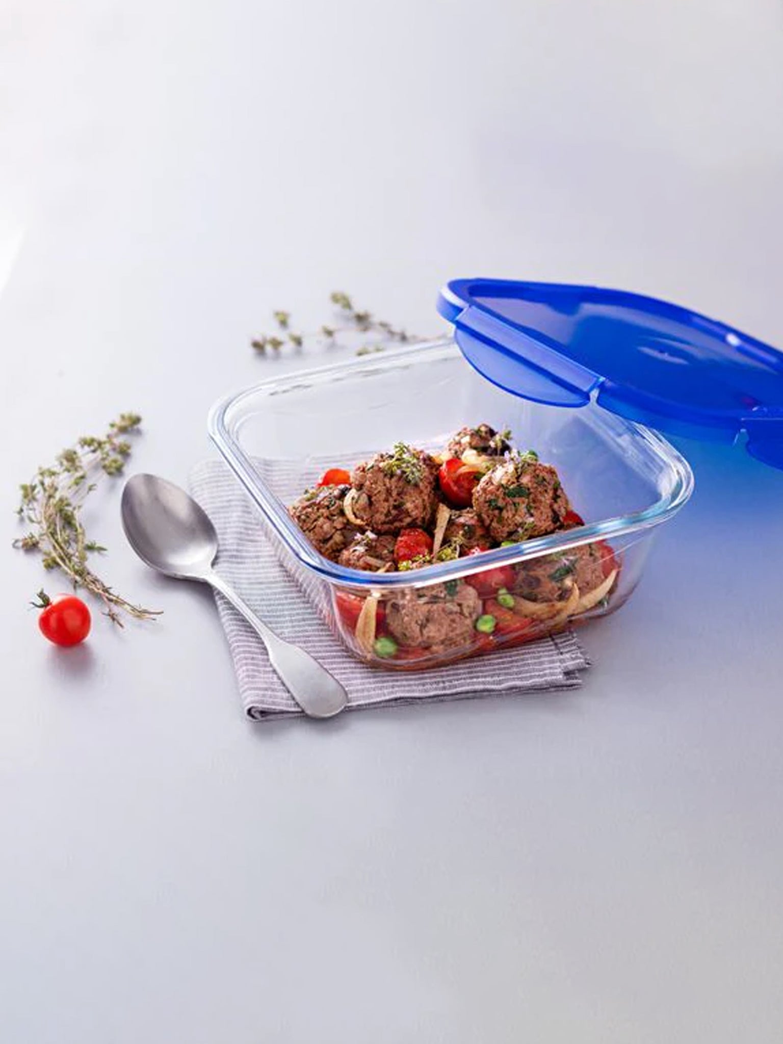 Pyrex® Cook & Go - Set di 2 Lunch Box quadrati con coperchio ermetico 0.8 L + 1.9 L
