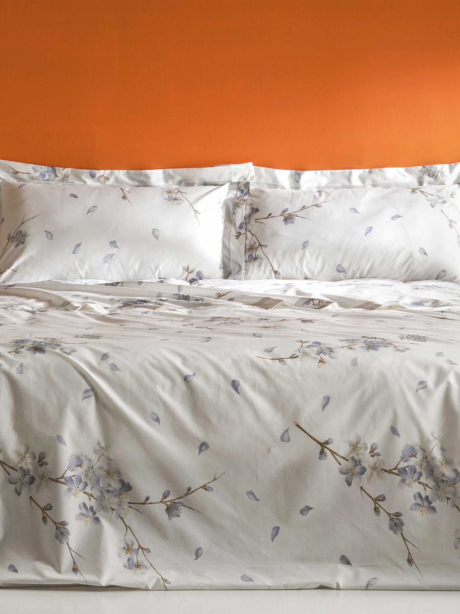 FIORI DI PESCO COMPLETO LETTO Grigio Perla