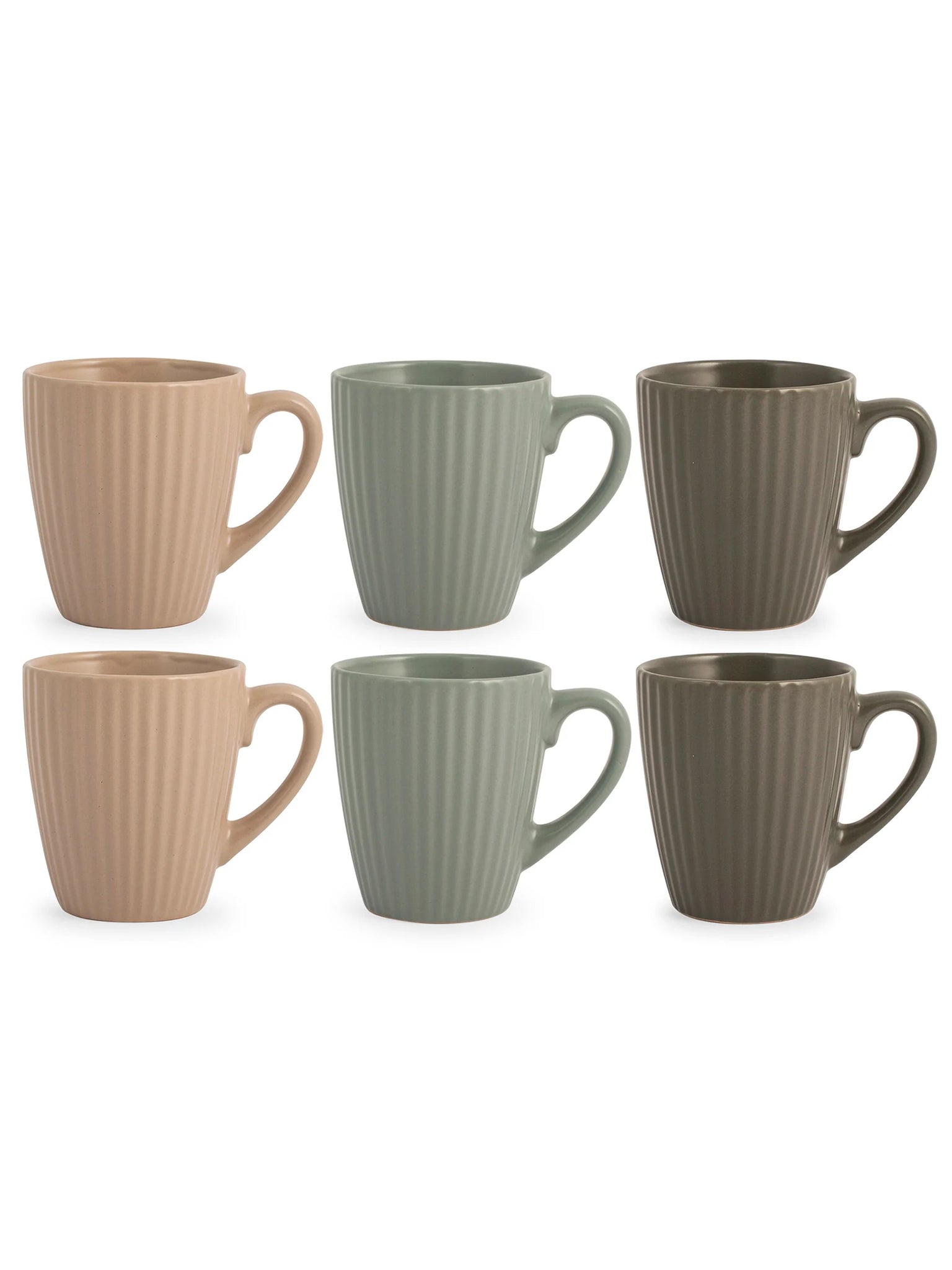 Set 6 Tazze Tè Countryside In Stoneware Assortite Cc 210